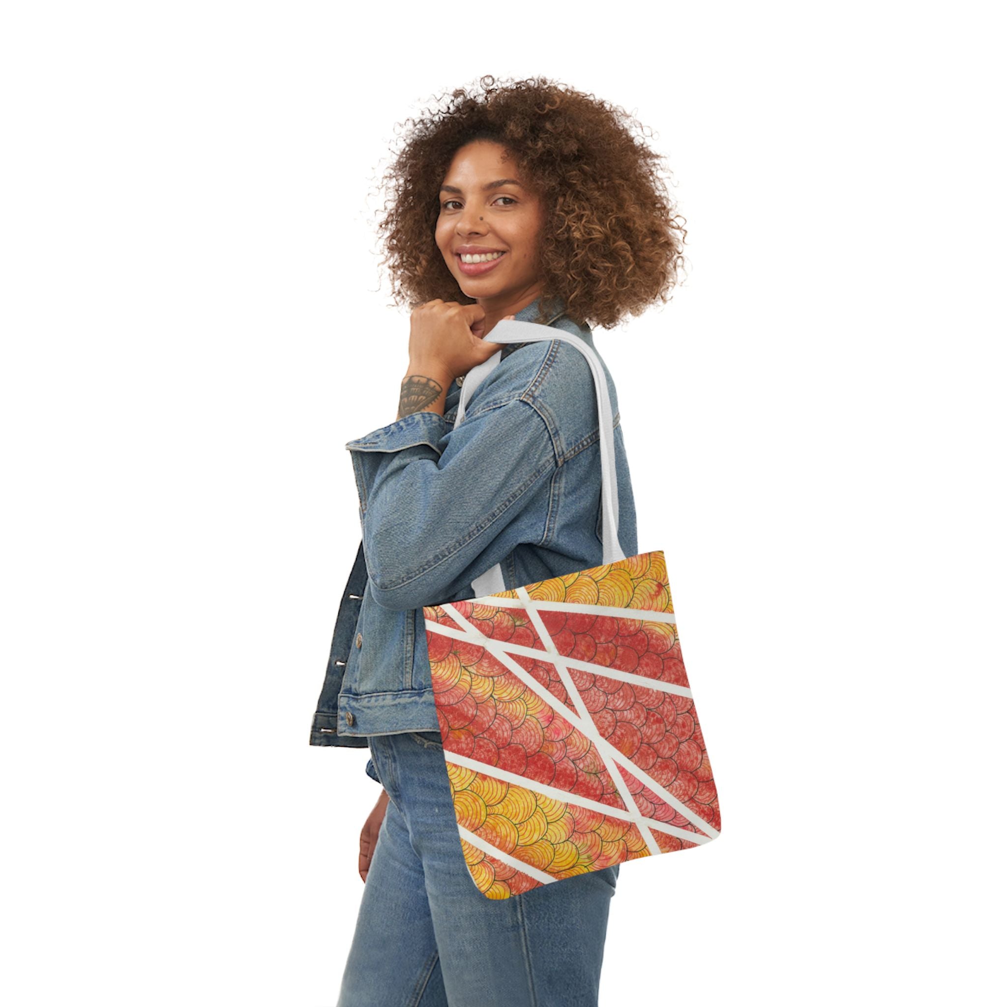 Canvas Tote Bags, Colourful Abstract Designs, 5-Color Straps, 3 Sizes.  For Family and friends or a Special Gift #67 Max Mimosa