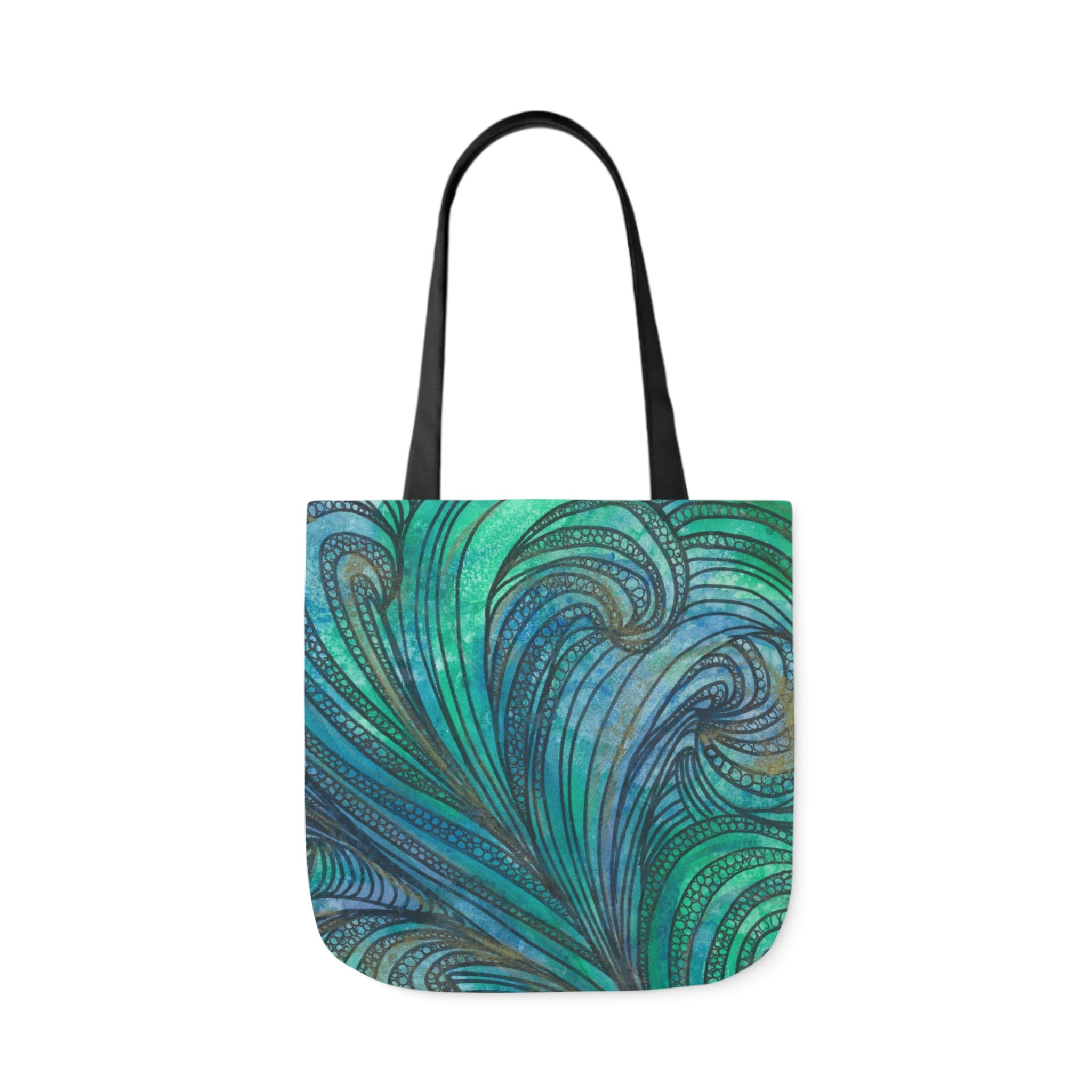 Canvas Tote Bags, Colourful Abstract Designs, 5-Color Straps, 3 Sizes.  For Family and friends or a Special Gift #71 Call Of The Sea