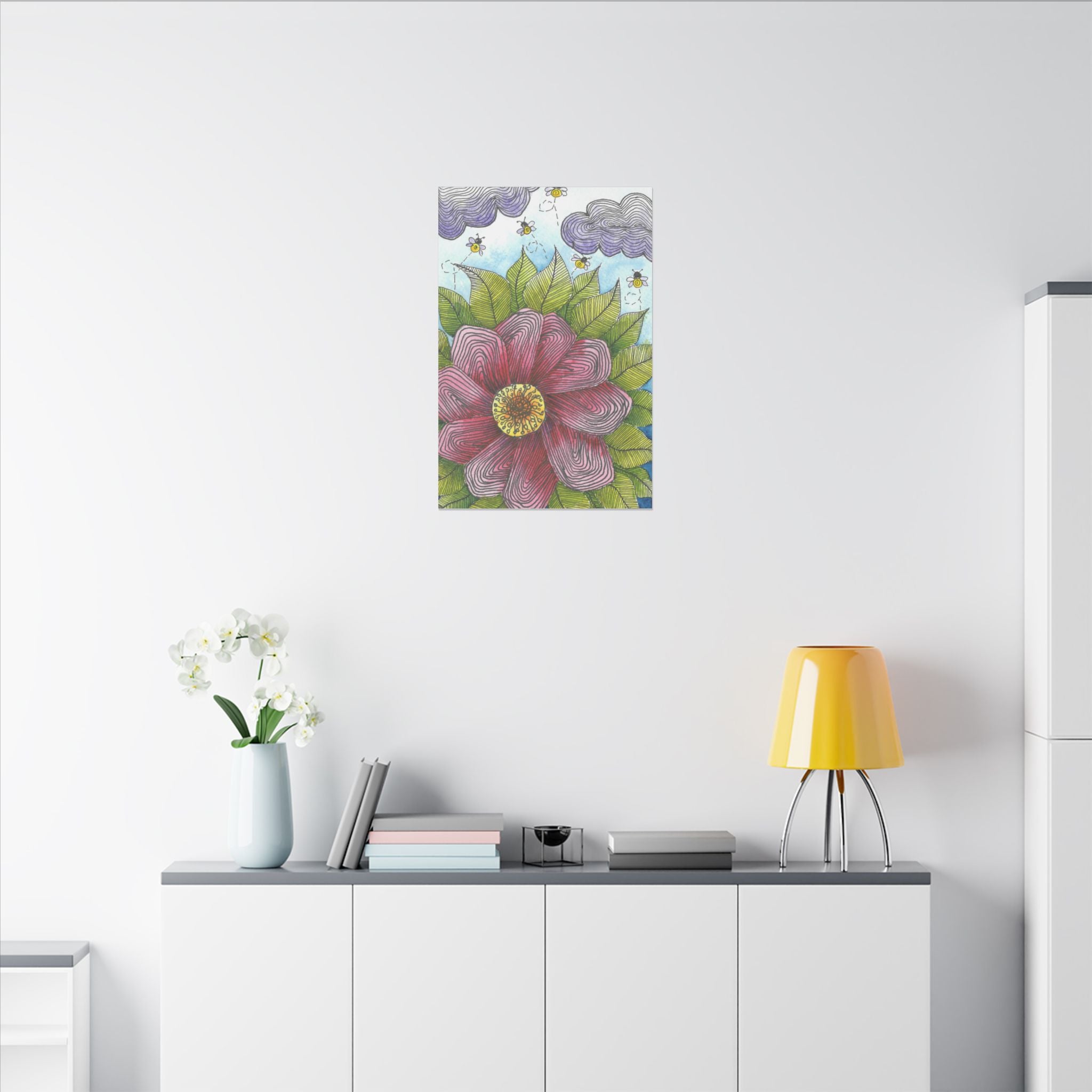 Large Colourful Wall Art, Canvas Prints, For Office, Bedroom or Living Room, or Special Gift #4 Bloom'n