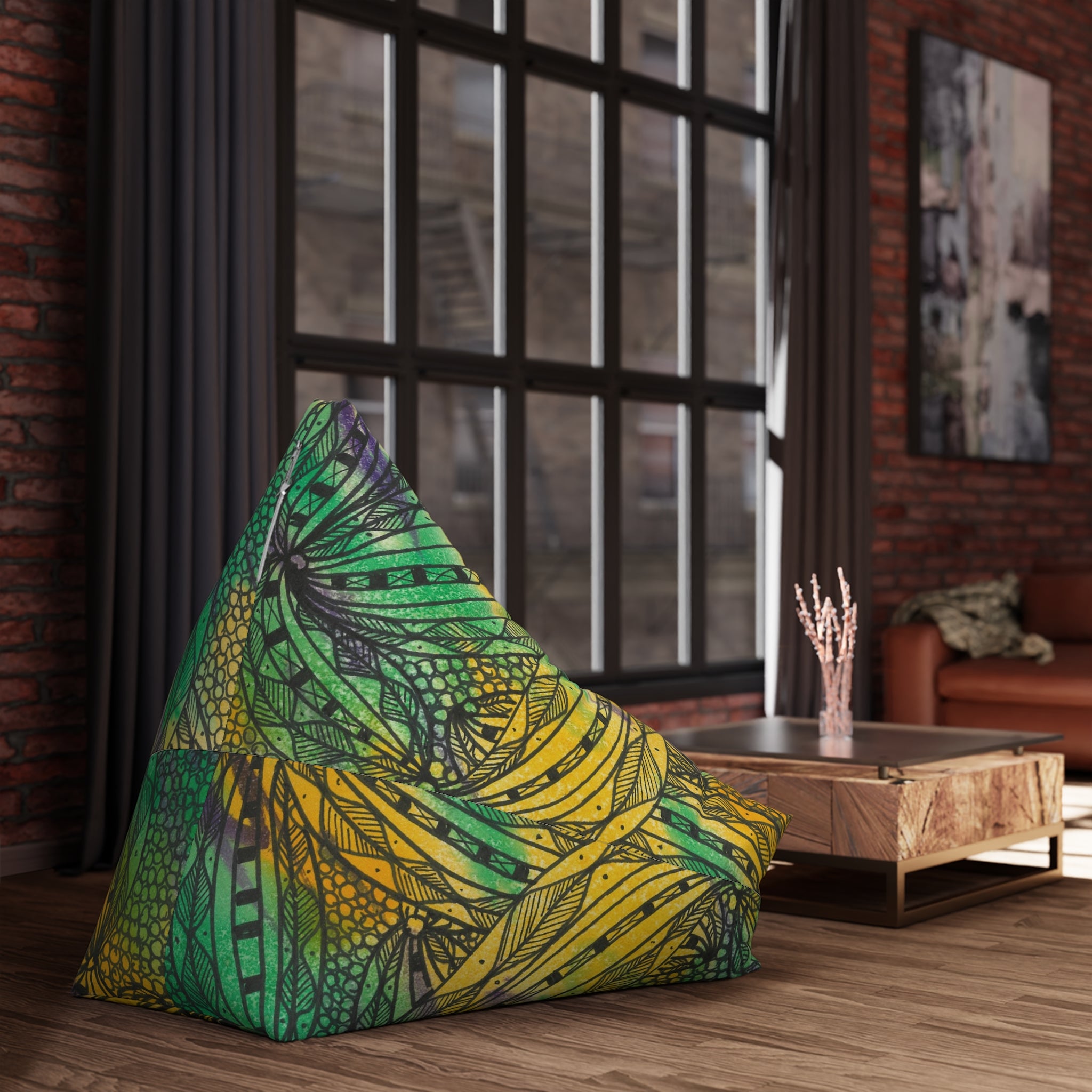Bean Bag Chair Covers For Indoor & Outdoor - 2 Sizes - Exciting Abstract Design #37 Shrubbery