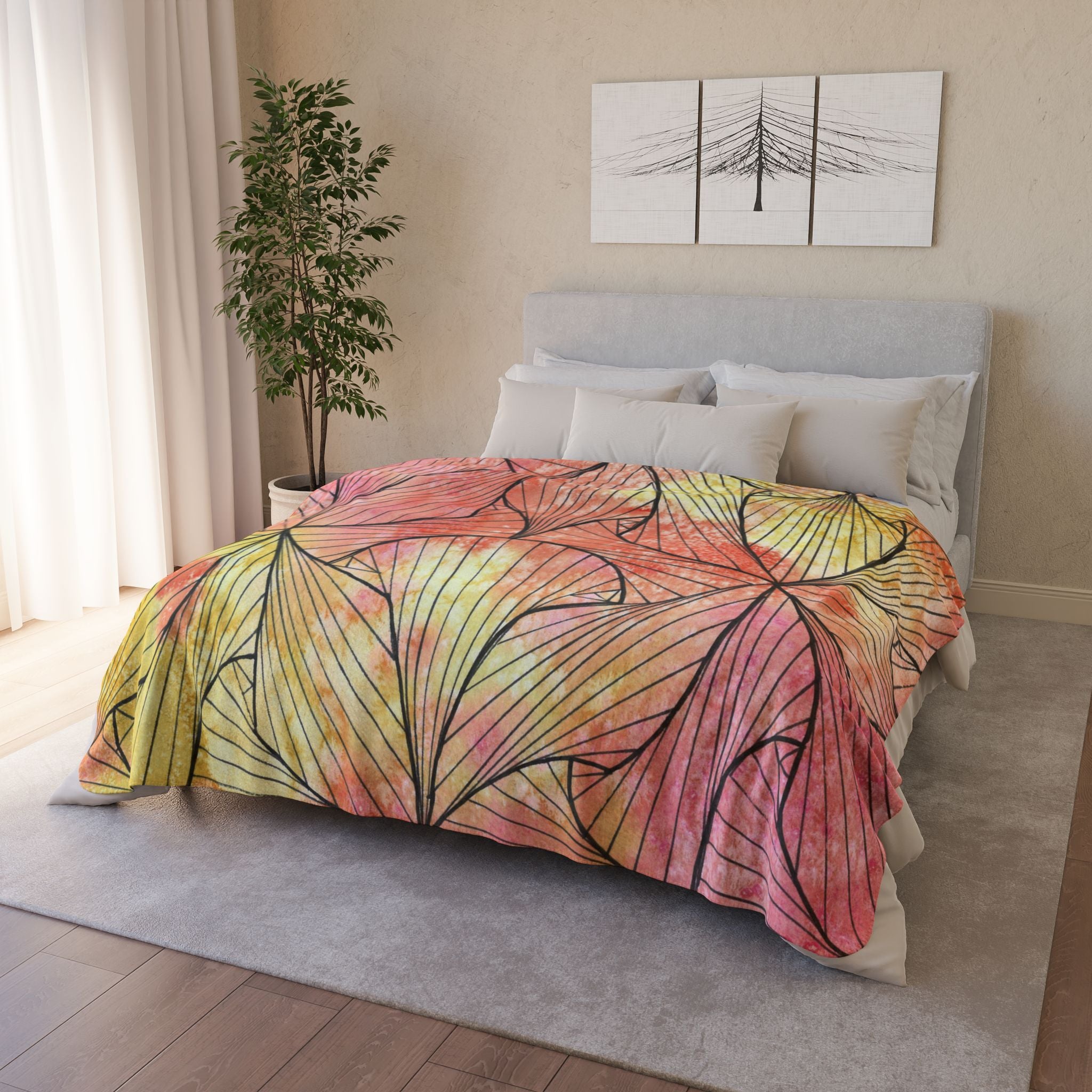 Fleece Throw Blanket, Textured Sherpa Underside, Hemmed, 2 Sizes. Colourful Abstract Design. Perfect for Bedroom, Living Room, or Special Gift #39 Impossible They Said