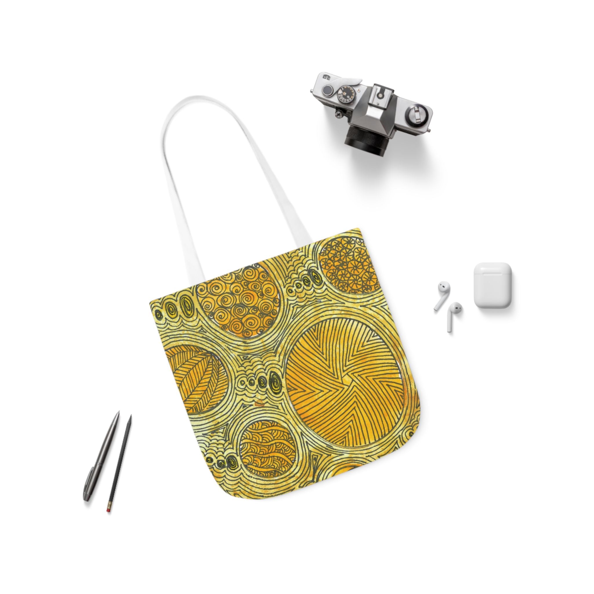 Canvas Tote Bags, Colourful Abstract Designs, 5-Color Straps, 3 Sizes.  For Family and friends or a Special Gift #38 The Conversationalist