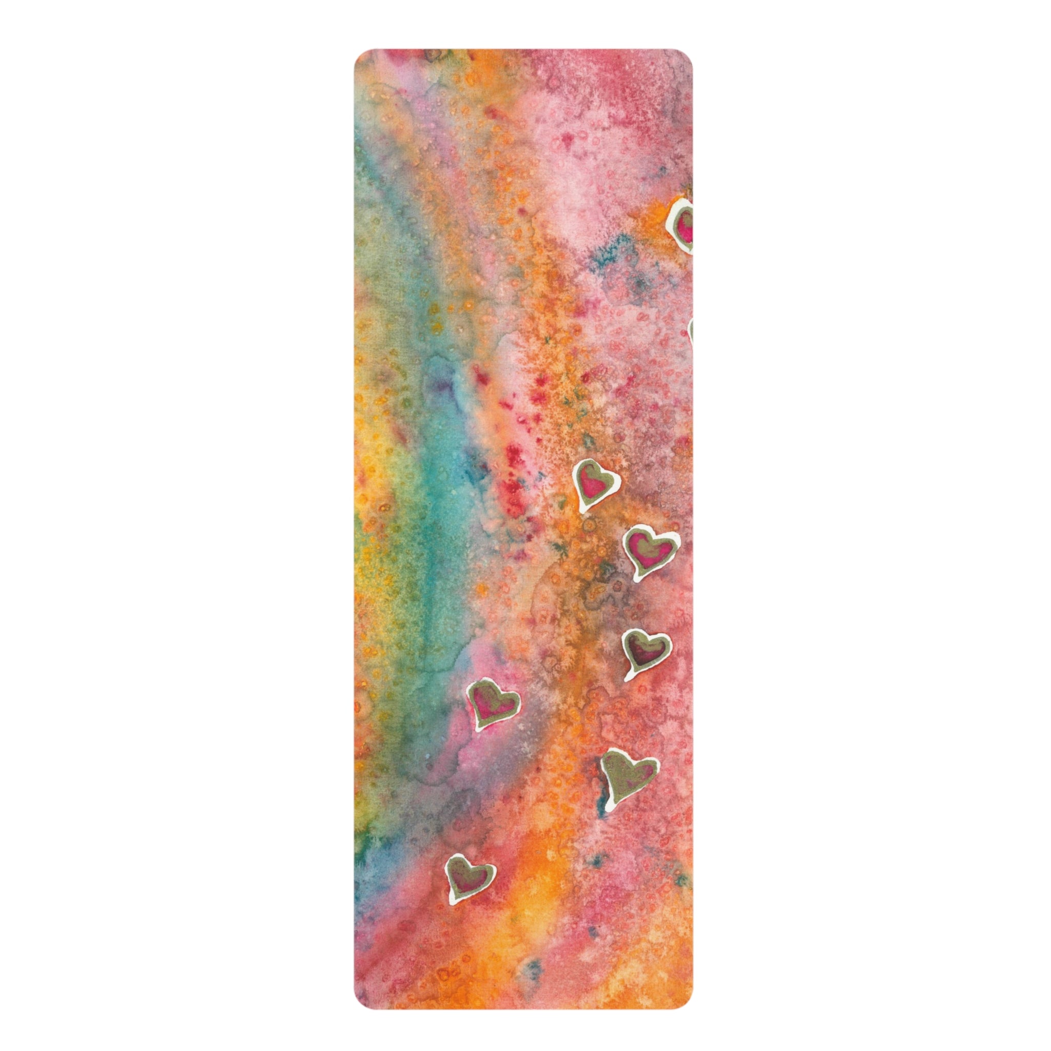 Yoga Mats and Gym Mats. Colourful Abstract Designs. Perfect for Home, Yoga or Gym Class, or a Special Gift #96 Love Friendship Integrity