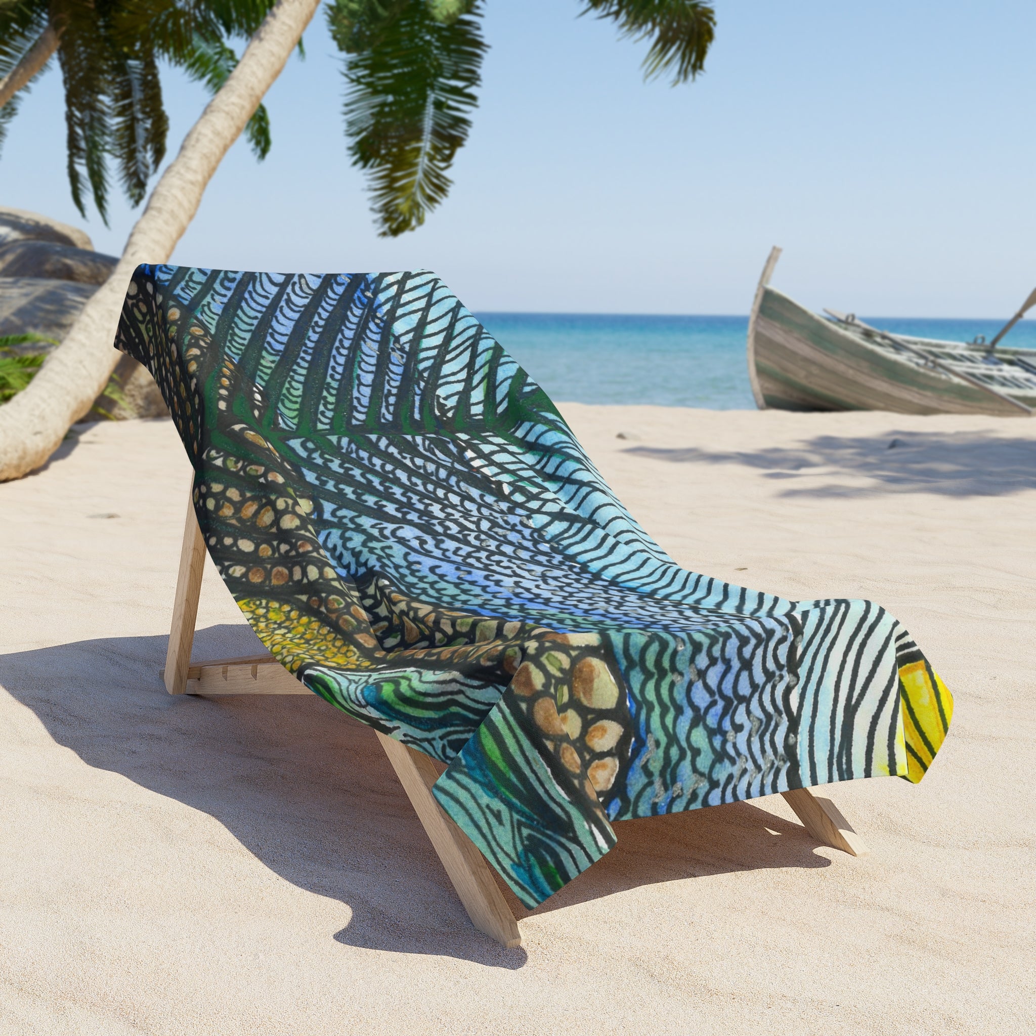 Colourful Abstract Beach Towels, Cotton Loop backing for Durability, 2 Sizes.  For Family and friends or a Special Gift #47 Cottesloe
