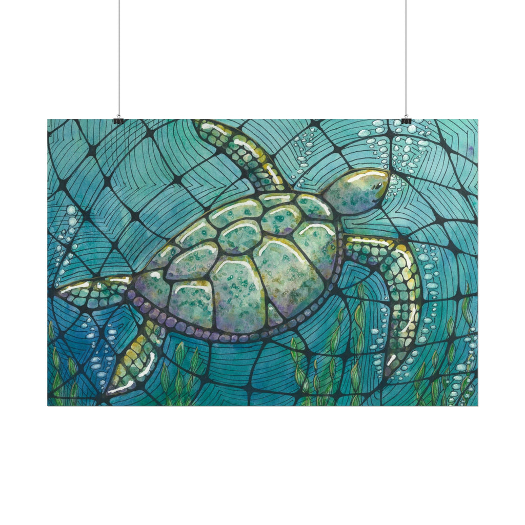 Large Colourful Wall Art, Posters & Prints, For Office, Bedroom or Living Room, or Special Gift #73 Turtling Along