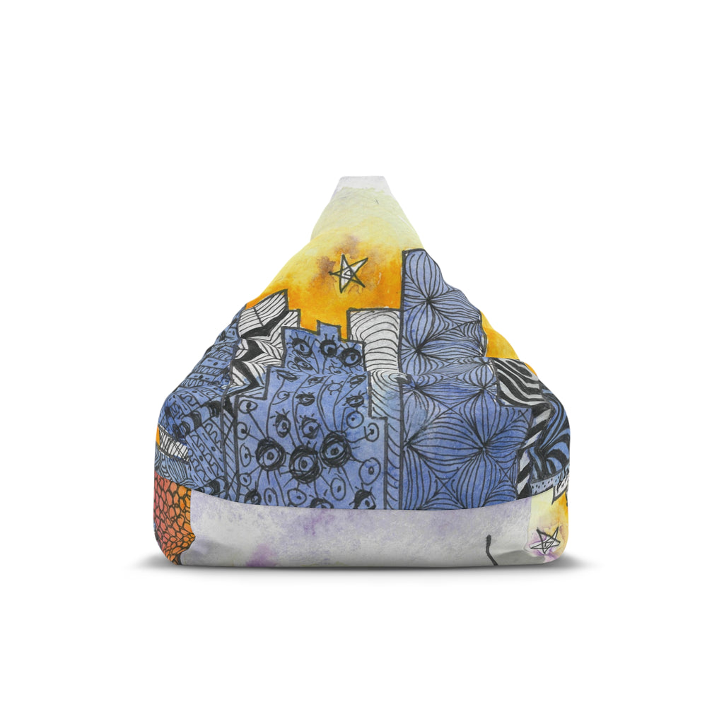 Bean Bag Chair Covers For Indoor & Outdoor Spaces - 2 Sizes - Exciting Abstract Design #5 In The Shadows
