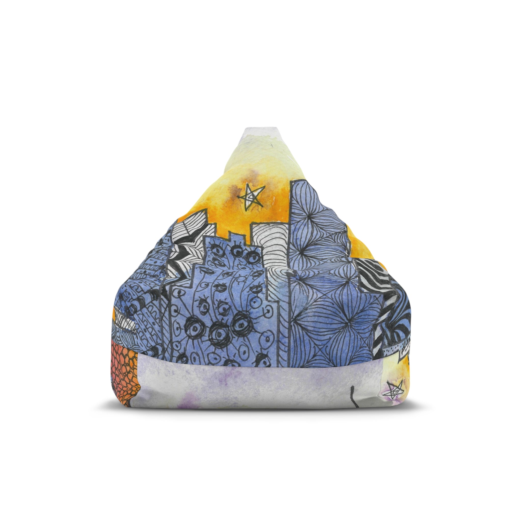 Bean Bag Chair Covers For Indoor & Outdoor Spaces - 2 Sizes - Exciting Abstract Design #5 In The Shadows