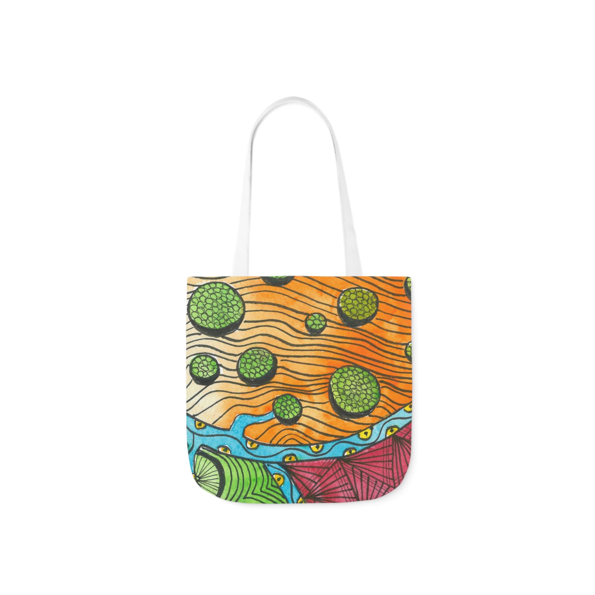 Canvas Tote Bags, Colourful Abstract Designs, 5-Color Straps, 3 Sizes.  For Family and friends or a Special Gift #11 Todays The Day