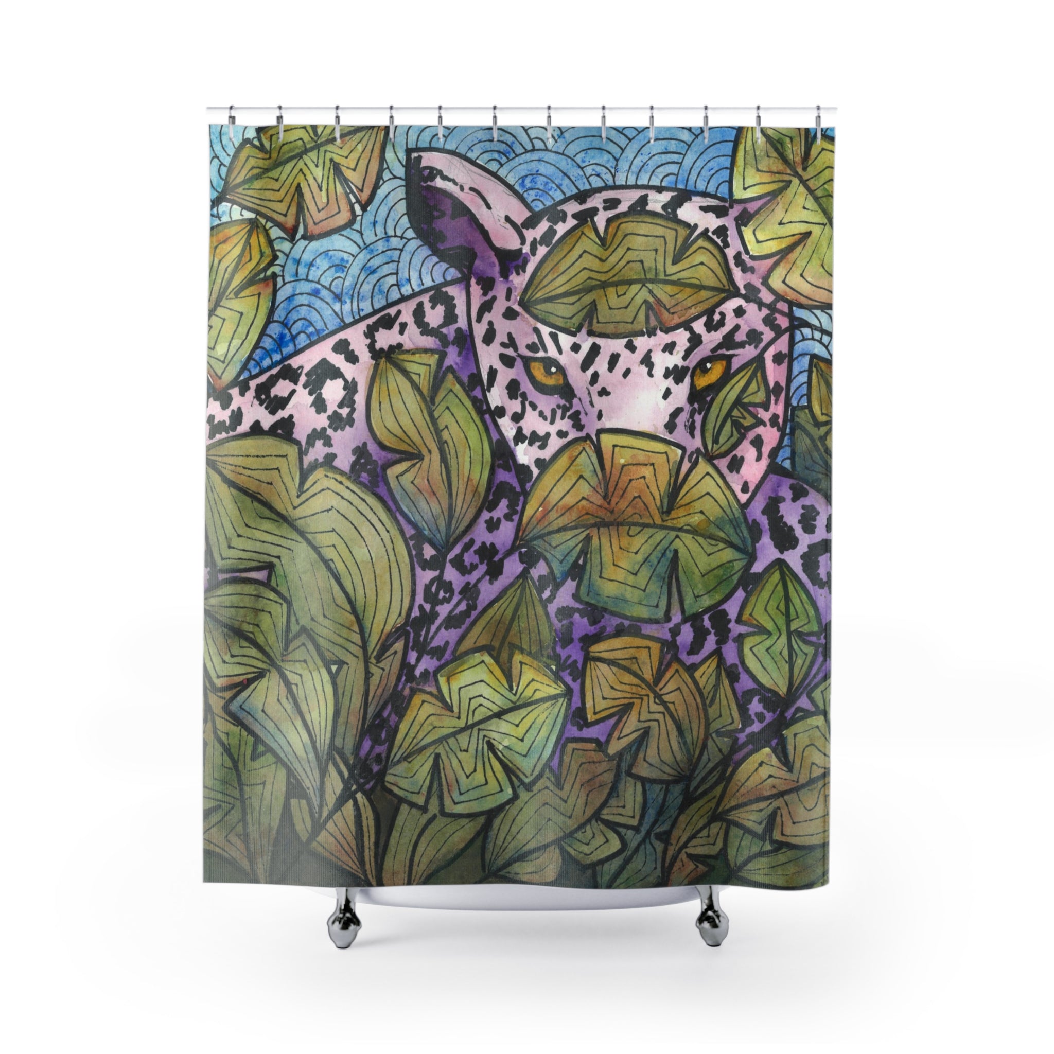 Beautiful Shower Curtains to Refresh Your Bathroom. Colourful Abstract Designs. Perfect For Your Bathroom or Special House-Warming Gift #76 Purrfect Blend