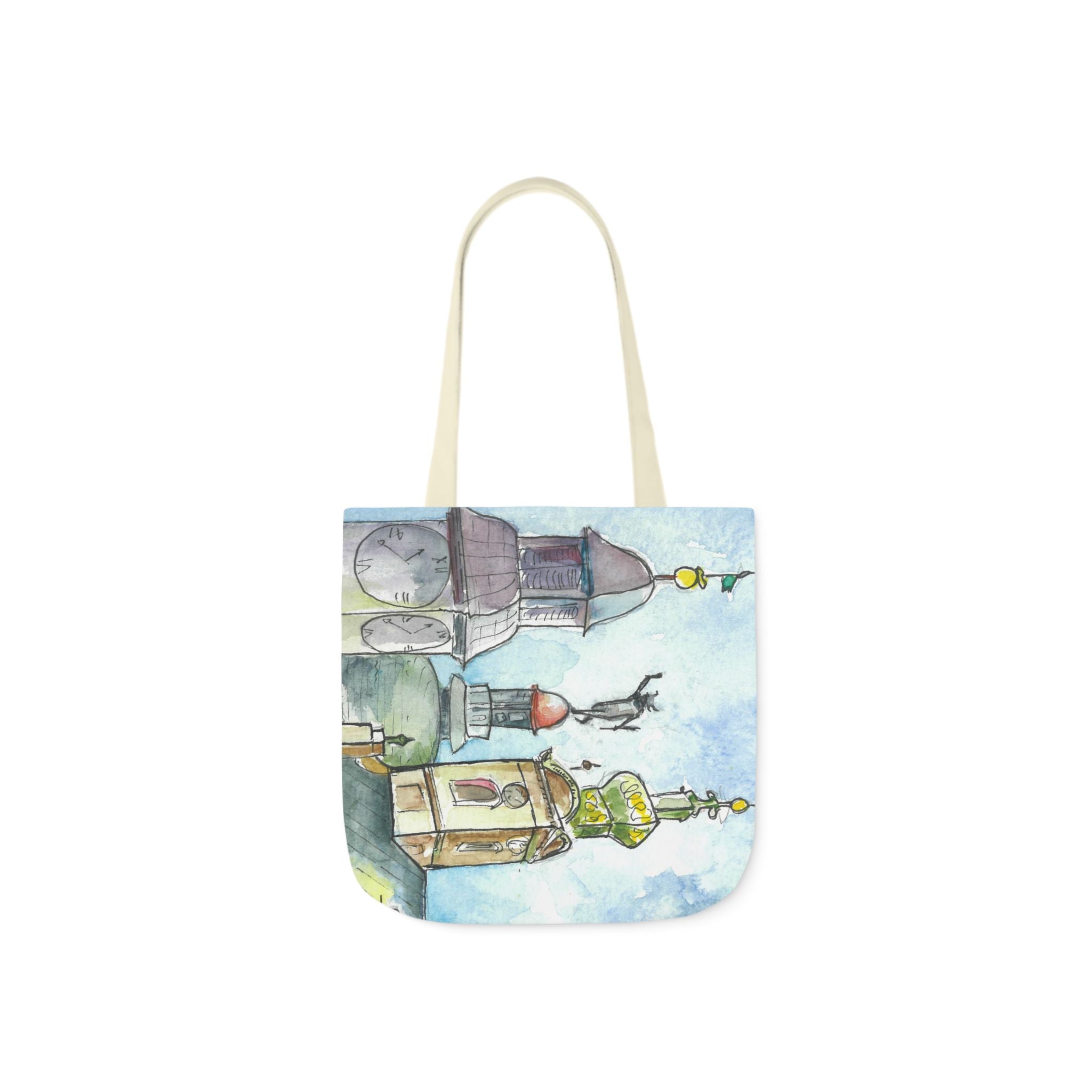 Canvas Tote Bags, Colourful Abstract Designs, 5-Color Straps, 3 Sizes.  For Family and friends or a Special Gift #95 Beautiful Novi Sad
