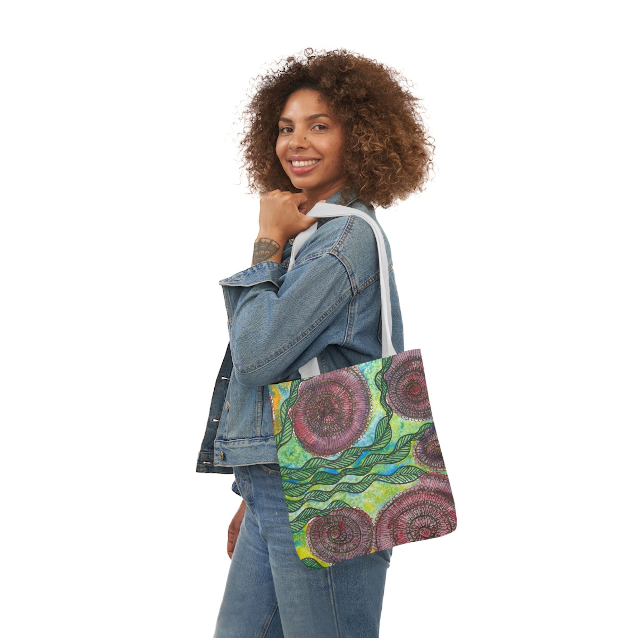Canvas Tote Bags, Colourful Abstract Designs, 5-Color Straps, 3 Sizes.  For Family and friends or a Special Gift #35 Beetroot To Yourself