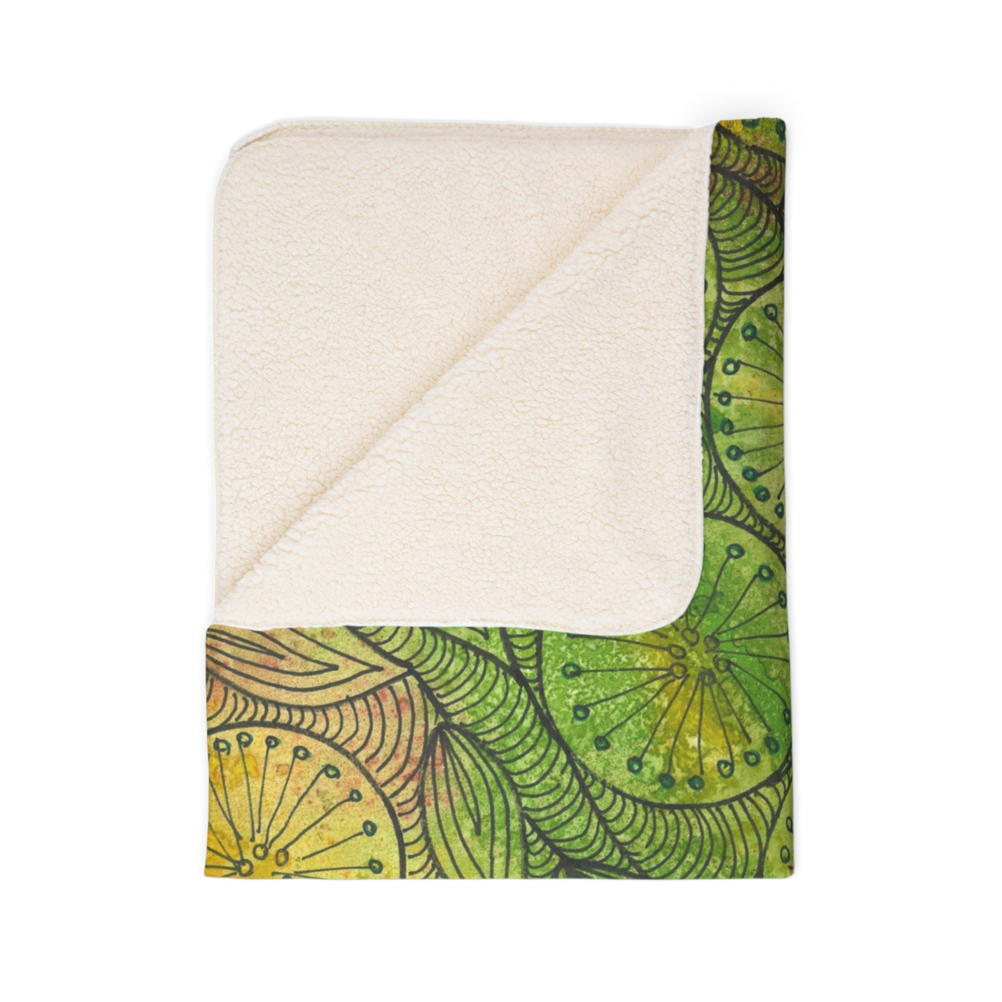 Fleece Throw Blanket, Textured Sherpa Underside, Hemmed, 2 Sizes. Colourful Abstract Design. Perfect for Bedroom, Living Room, or Special Gift #63 Margarita Mondays
