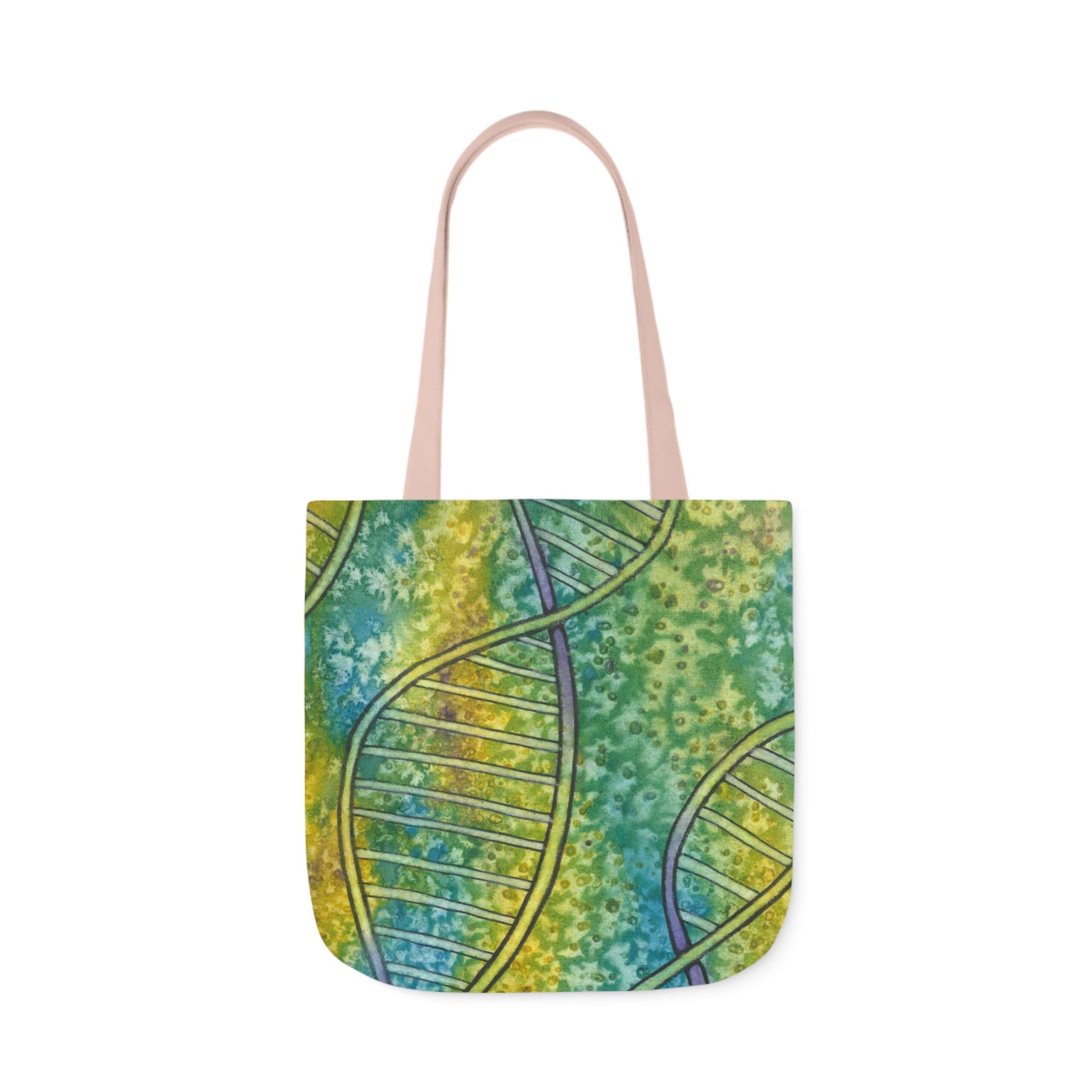 Canvas Tote Bags, Colourful Abstract Designs, 5-Color Straps, 3 Sizes.  For Family and friends or a Special Gift #99 Crop Of DNA