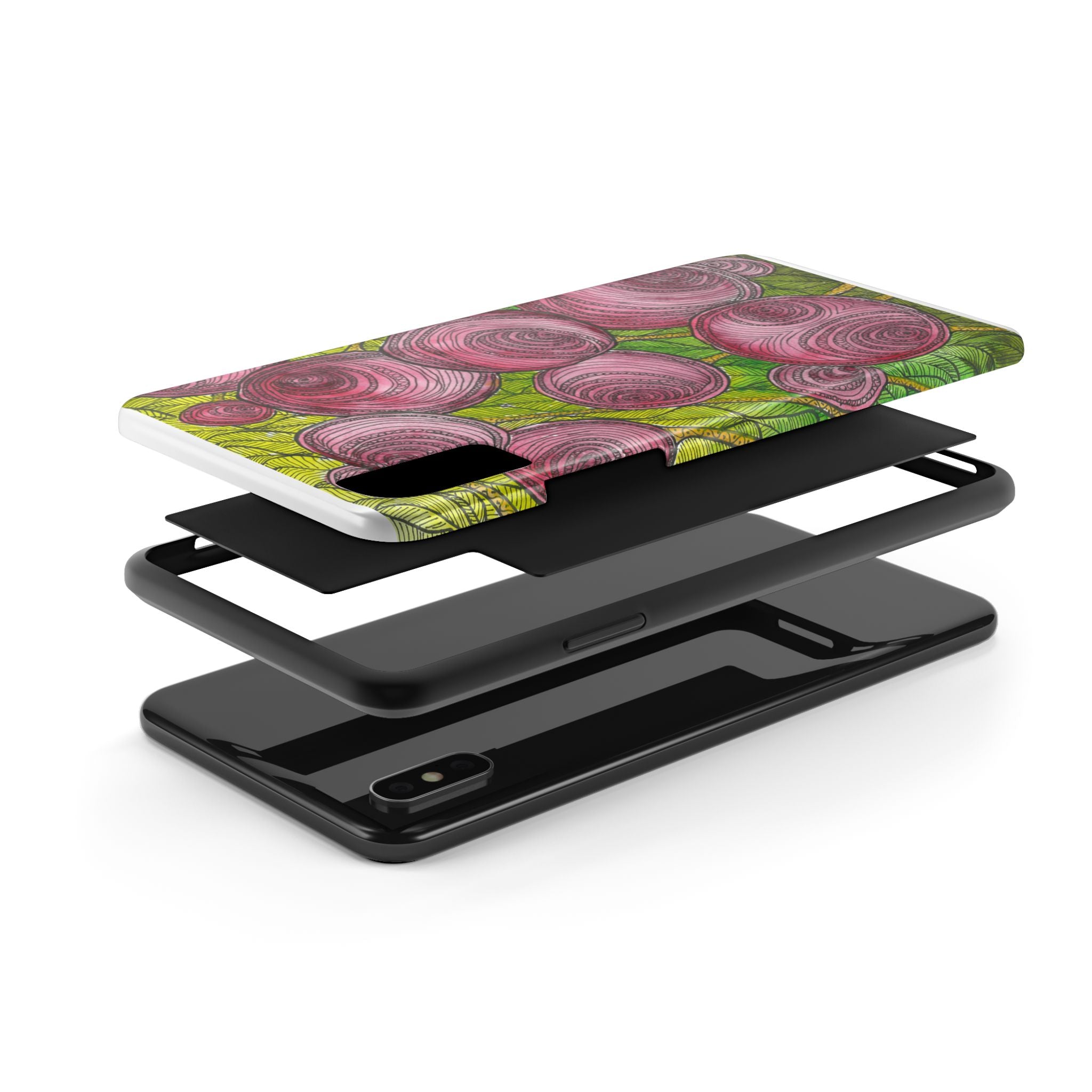 Tough Phone Case - All iPhones and Samsung Galaxys - Exciting Abstract Design #9 Spaced Blossoms