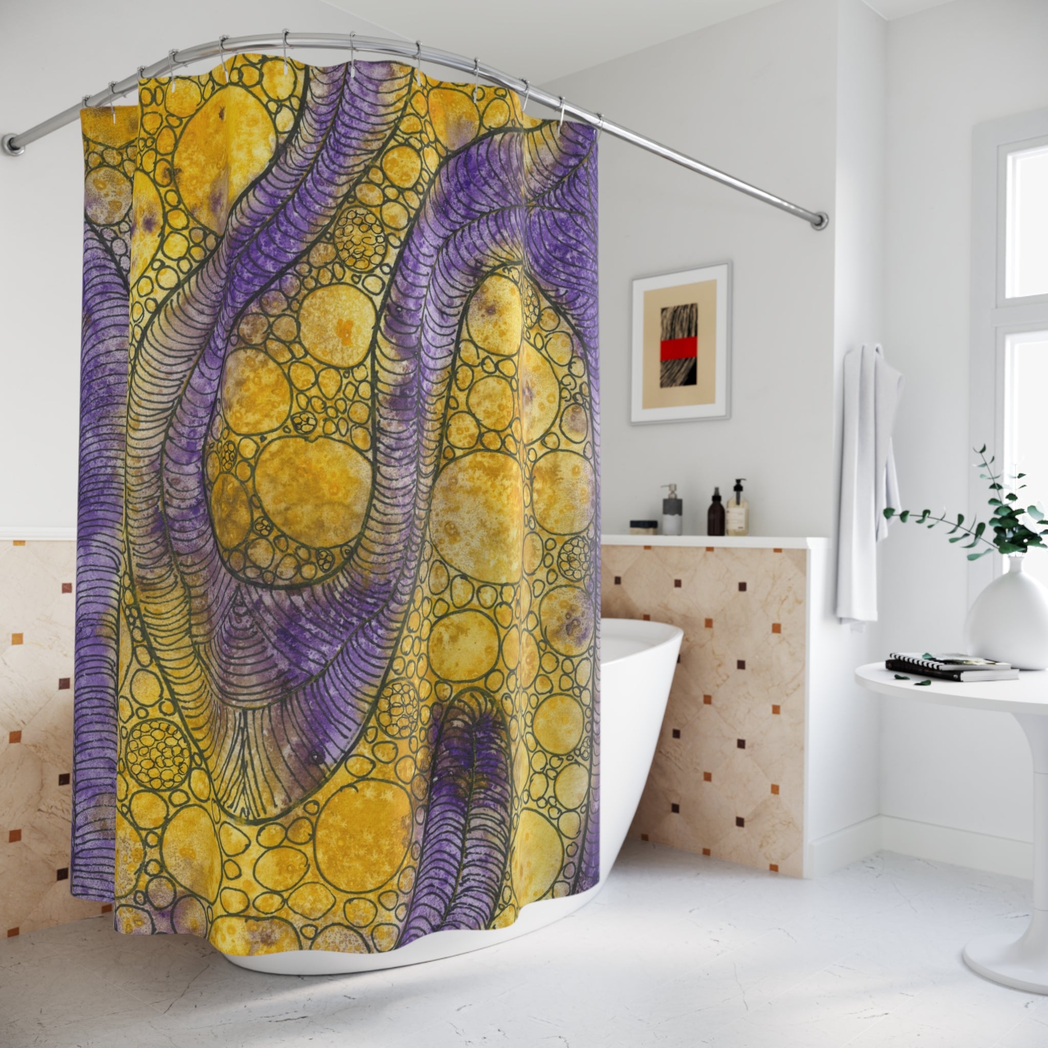 Beautiful Shower Curtains to Refresh Your Bathroom. Colourful Abstract Designs. Perfect For Your Bathroom or Special House-Warming Gift #64 Is Now A Good Time