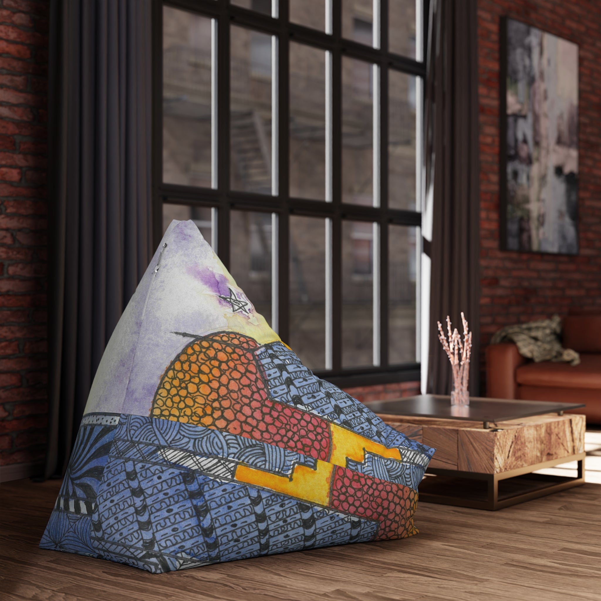 Bean Bag Chair Covers For Indoor & Outdoor Spaces - 2 Sizes - Exciting Abstract Design #5 In The Shadows