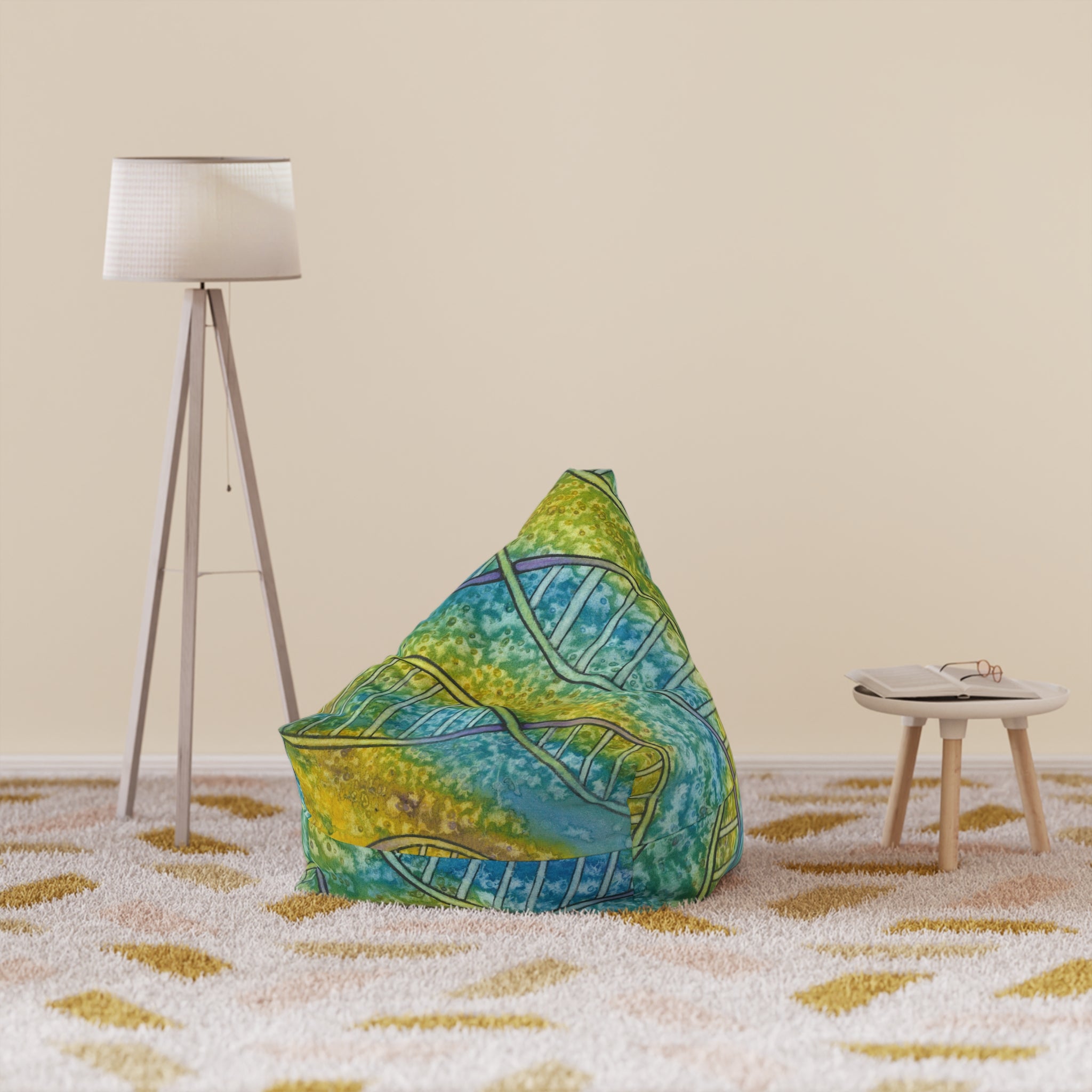 Bean Bag Chair Covers For Indoor & Outdoor - 2 Sizes - Exciting Abstract Design #99 Crop of DNA