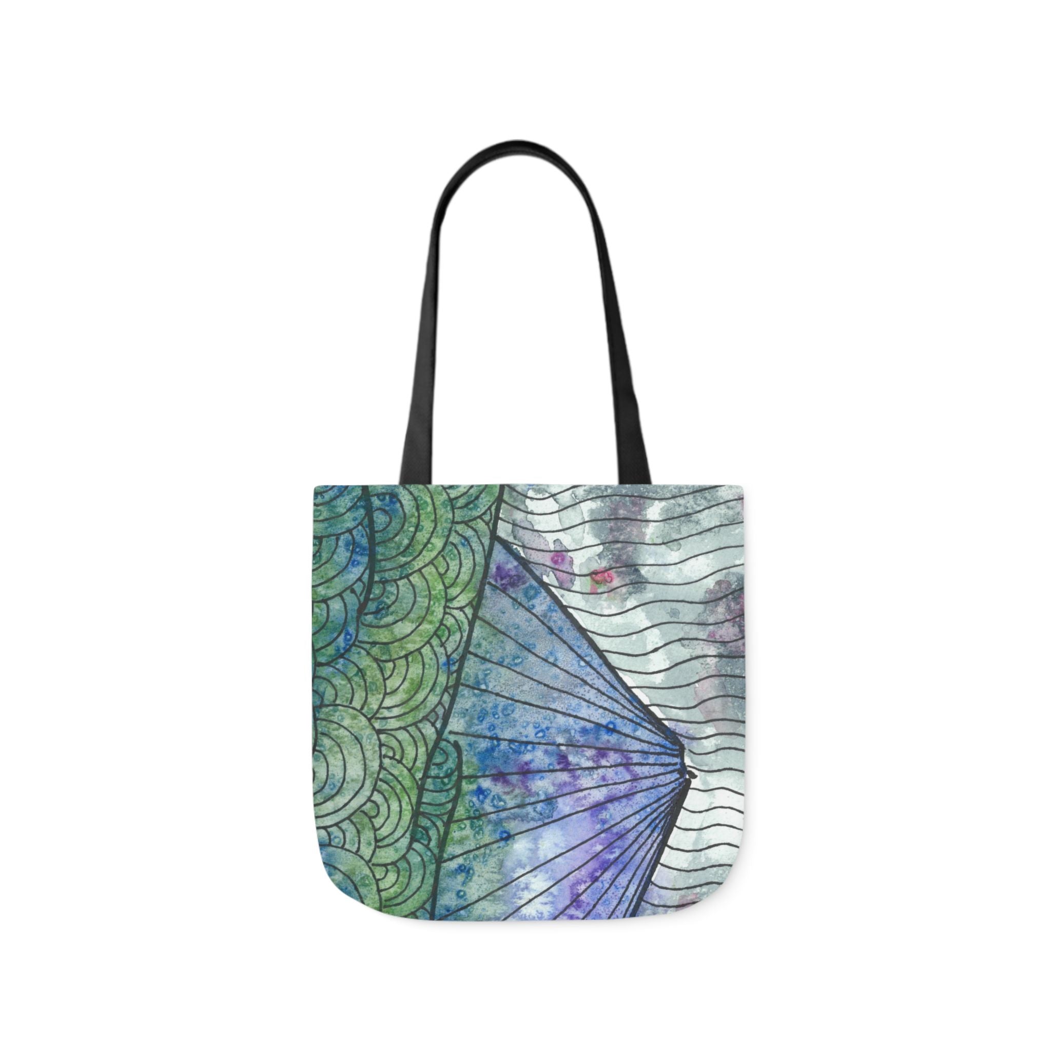 Canvas Tote Bags, Colourful Abstract Designs, 5-Color Straps, 3 Sizes.  For Family and friends or a Special Gift #90 Rtanj Pyramid