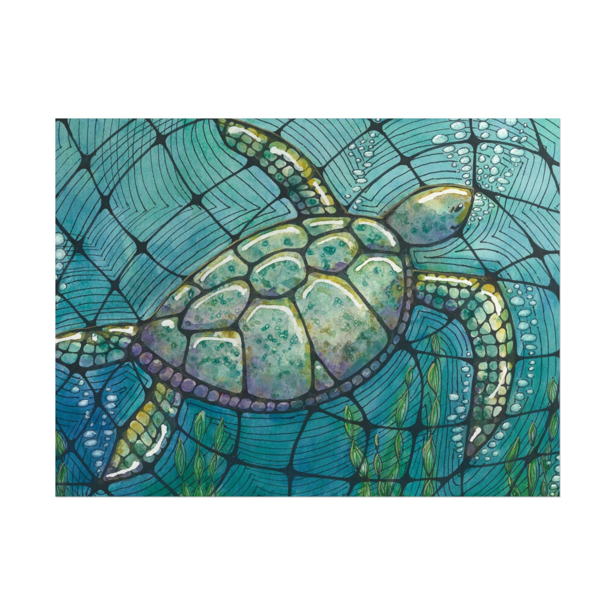 Large Colourful Wall Art, Posters & Prints, For Office, Bedroom or Living Room, or Special Gift #73 Turtling Along