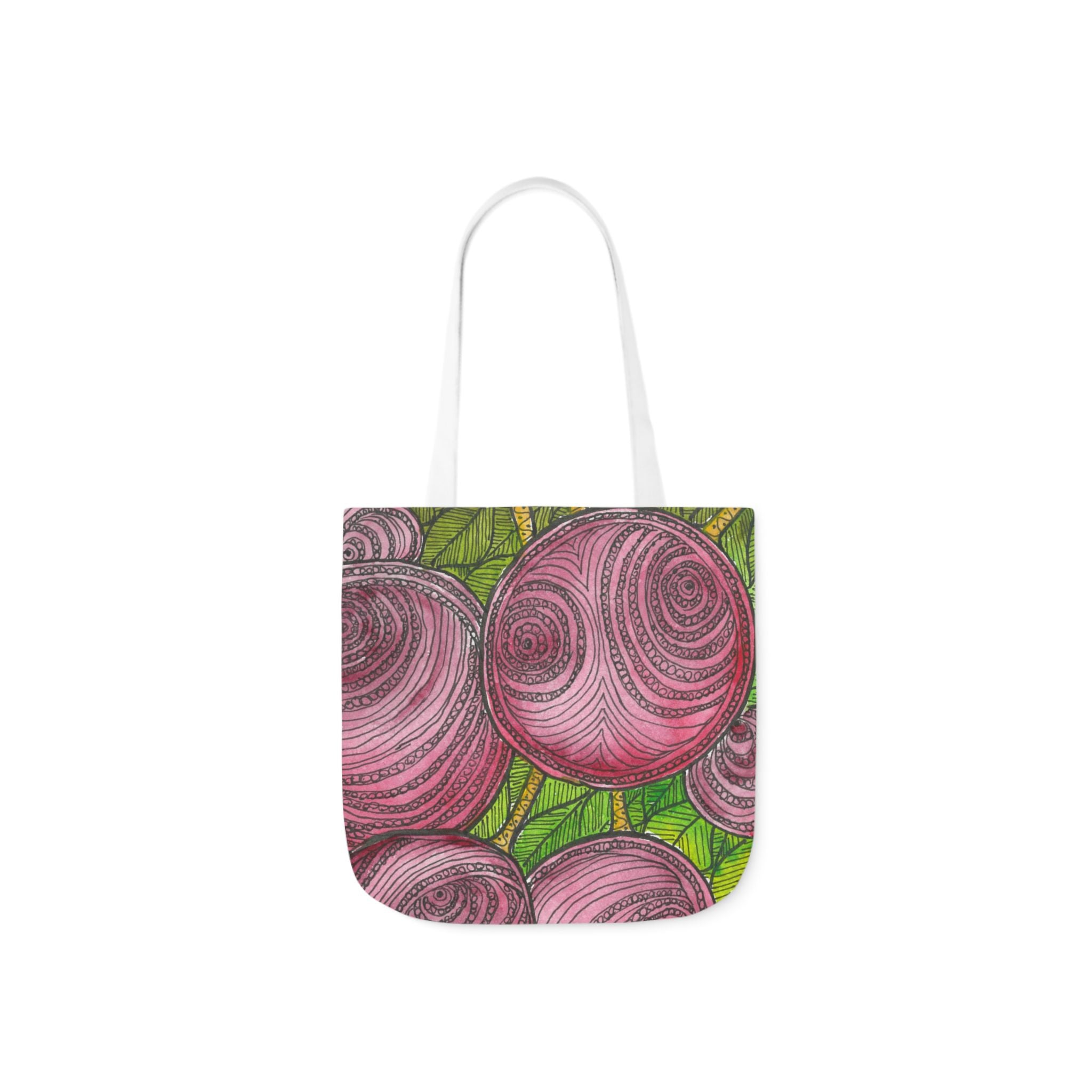 Canvas Tote Bags, Colourful Abstract Designs, 5-Color Straps, 3 Sizes.  For Family and friends or a Special Gift #9 Spaced Blossoms