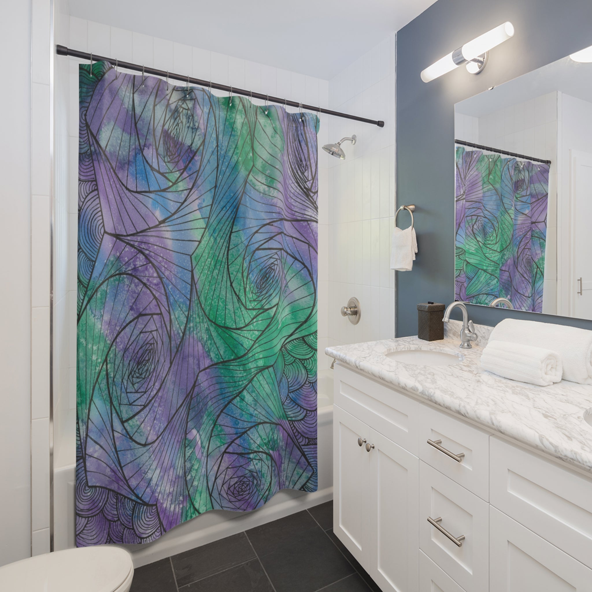Beautiful Shower Curtains to Refresh Your Bathroom. Colourful Abstract Designs. Perfect For Your Bathroom or Special House-Warming Gift #50 If Not Now When
