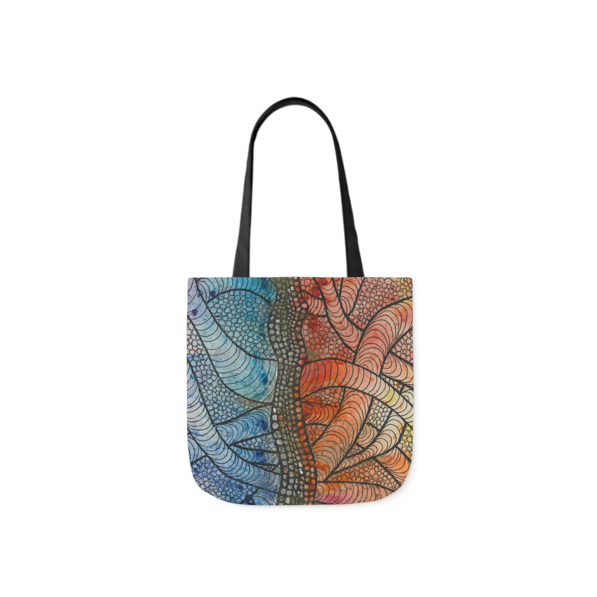 Canvas Tote Bags, Colourful Abstract Designs, 5-Color Straps, 3 Sizes.  For Family and friends or a Special Gift #72 After The End