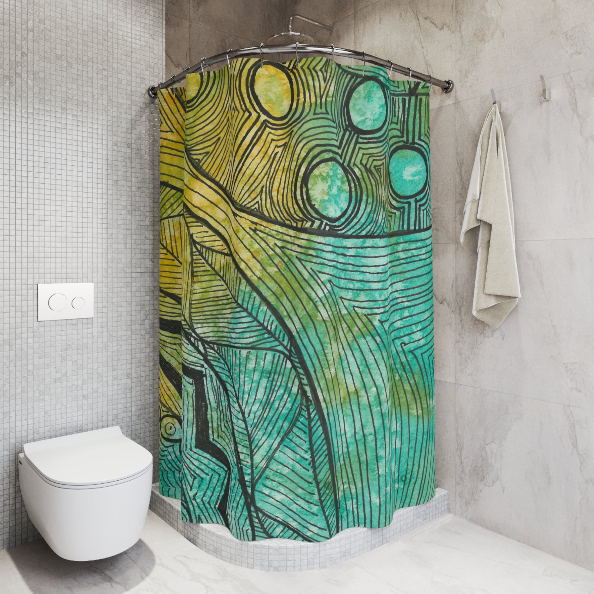Beautiful Shower Curtains to Refresh Your Bathroom. Colourful Abstract Designs. Perfect For Your Bathroom or Special House-Warming Gift #27 Come What May