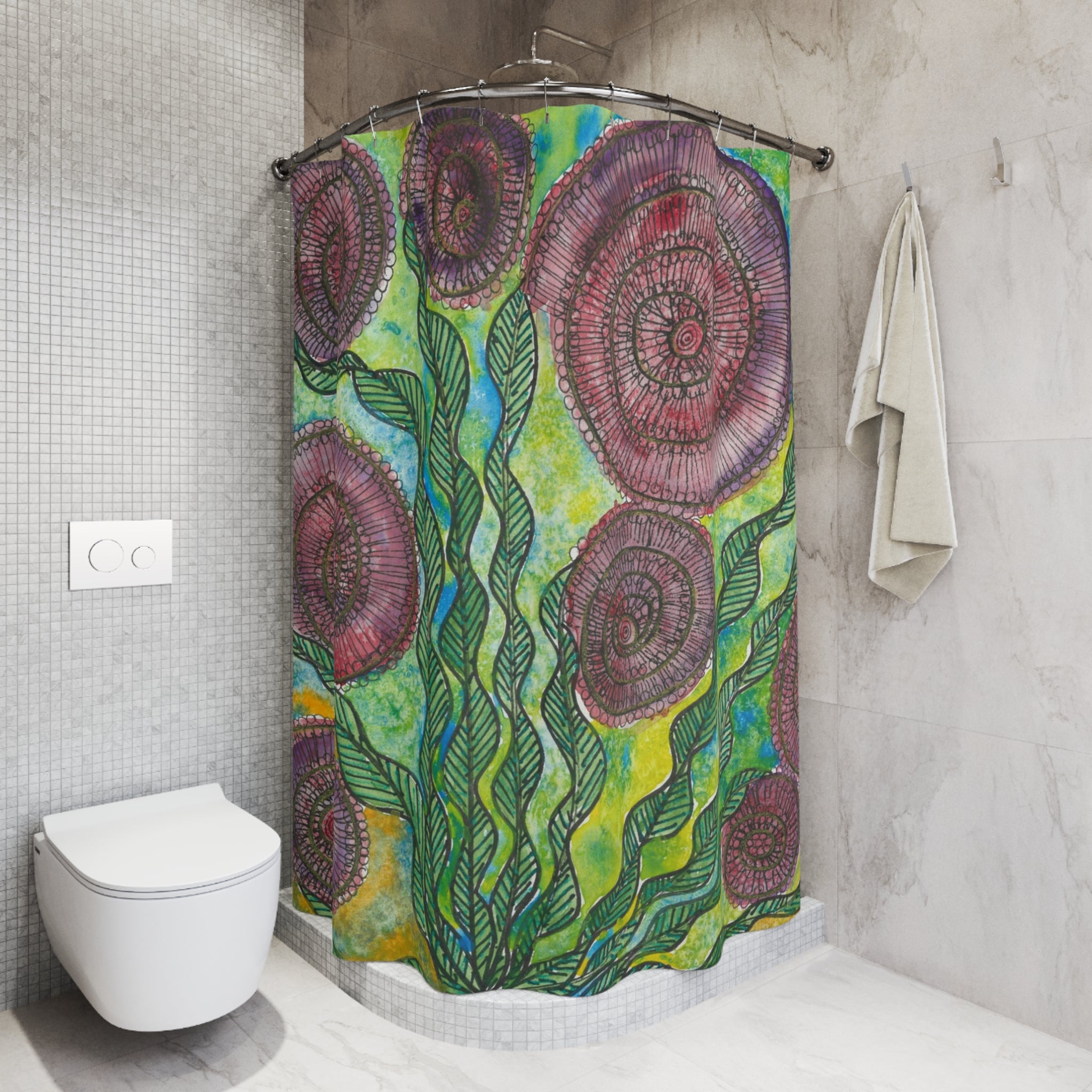 Beautiful Shower Curtains to Refresh Your Bathroom. Colourful Abstract Designs. Perfect For Your Bathroom or Special House-Warming Gift #35 Beetroot To Yourself