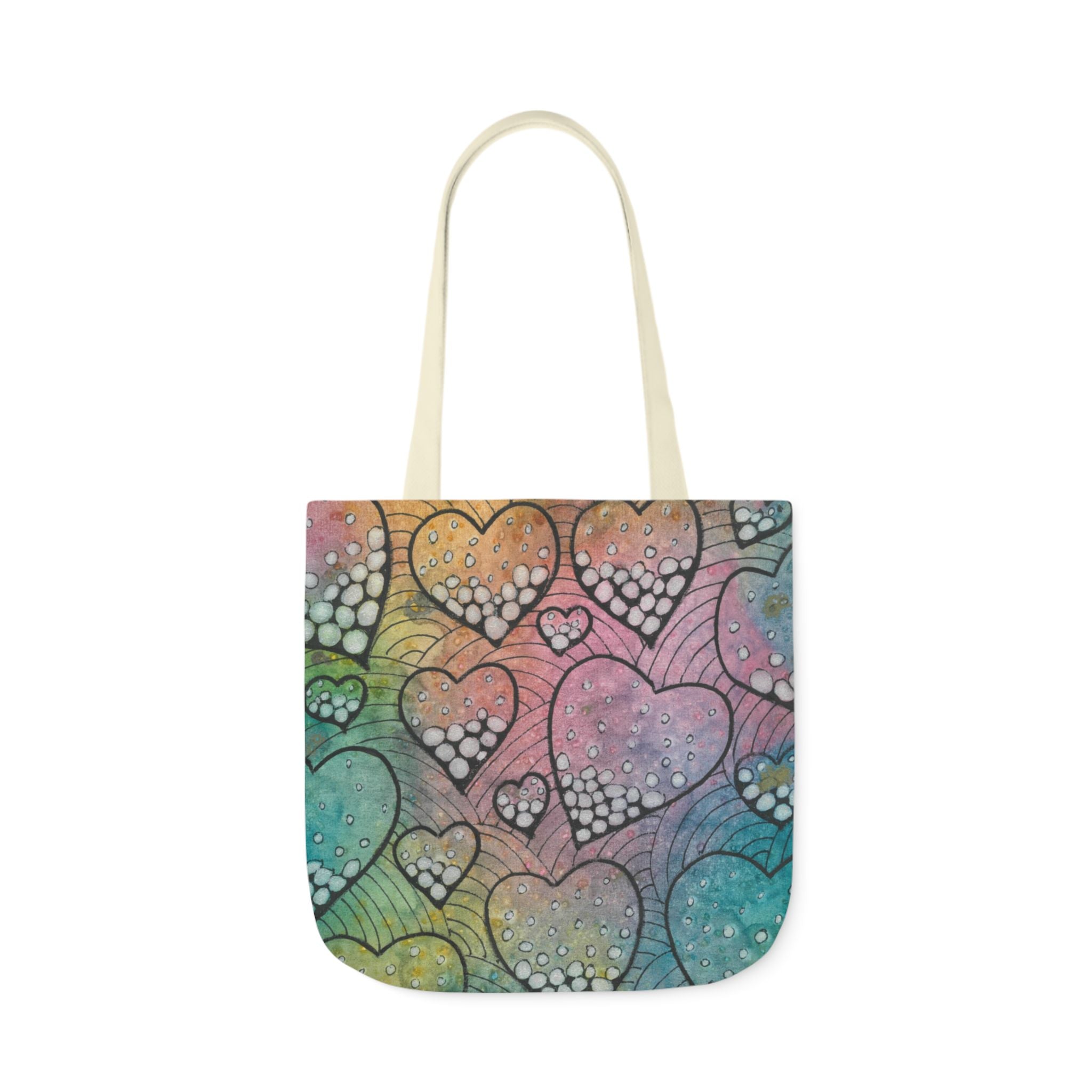 Canvas Tote Bags, Colourful Abstract Designs, 5-Color Straps, 3 Sizes.  For Family and friends or a Special Gift #97 Whats Love Got To Do With It