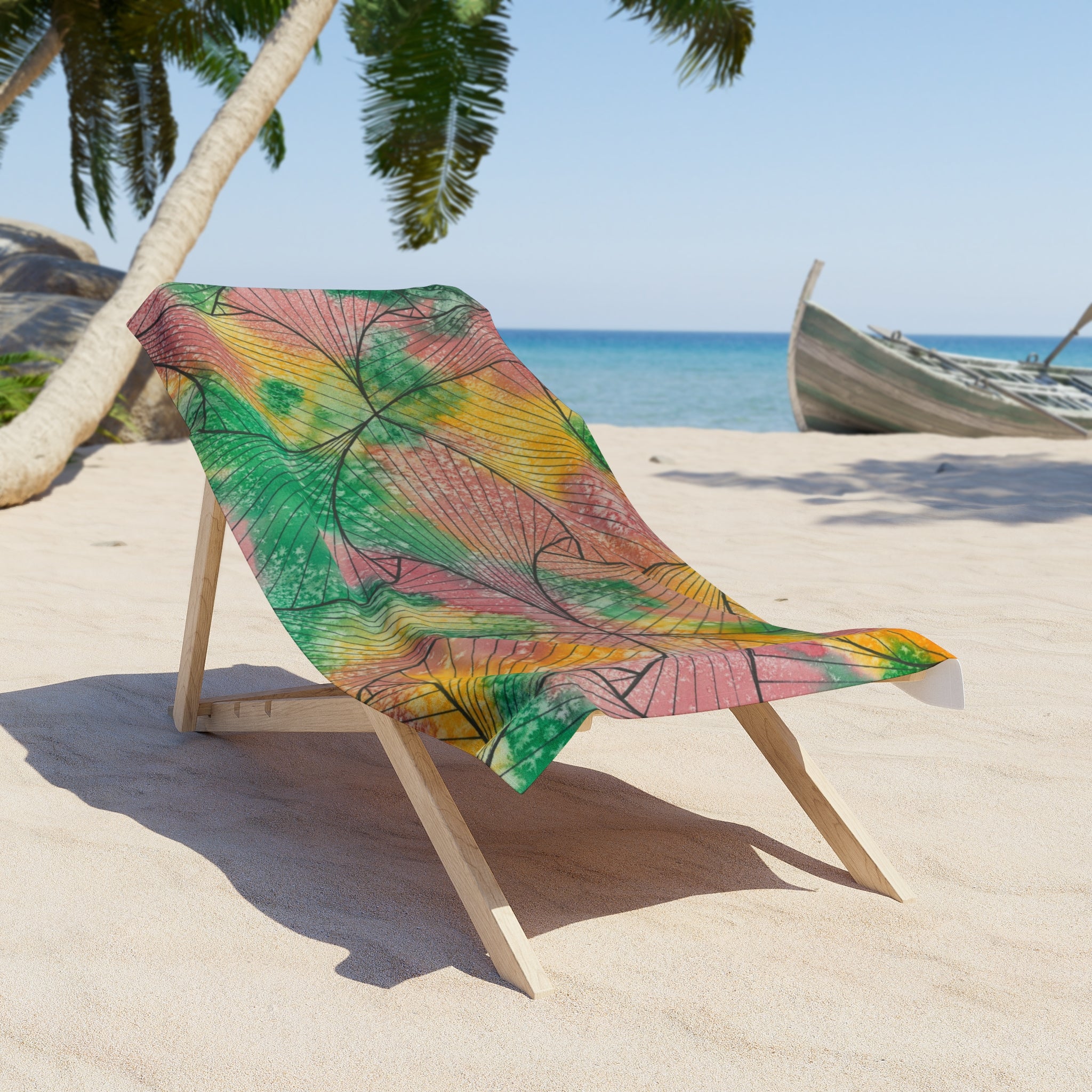 Colourful Abstract Beach Towels, Cotton Loop backing for Durability, 2 Sizes.  For Family and friends or a Special Gift #49 Health and Wellbeing