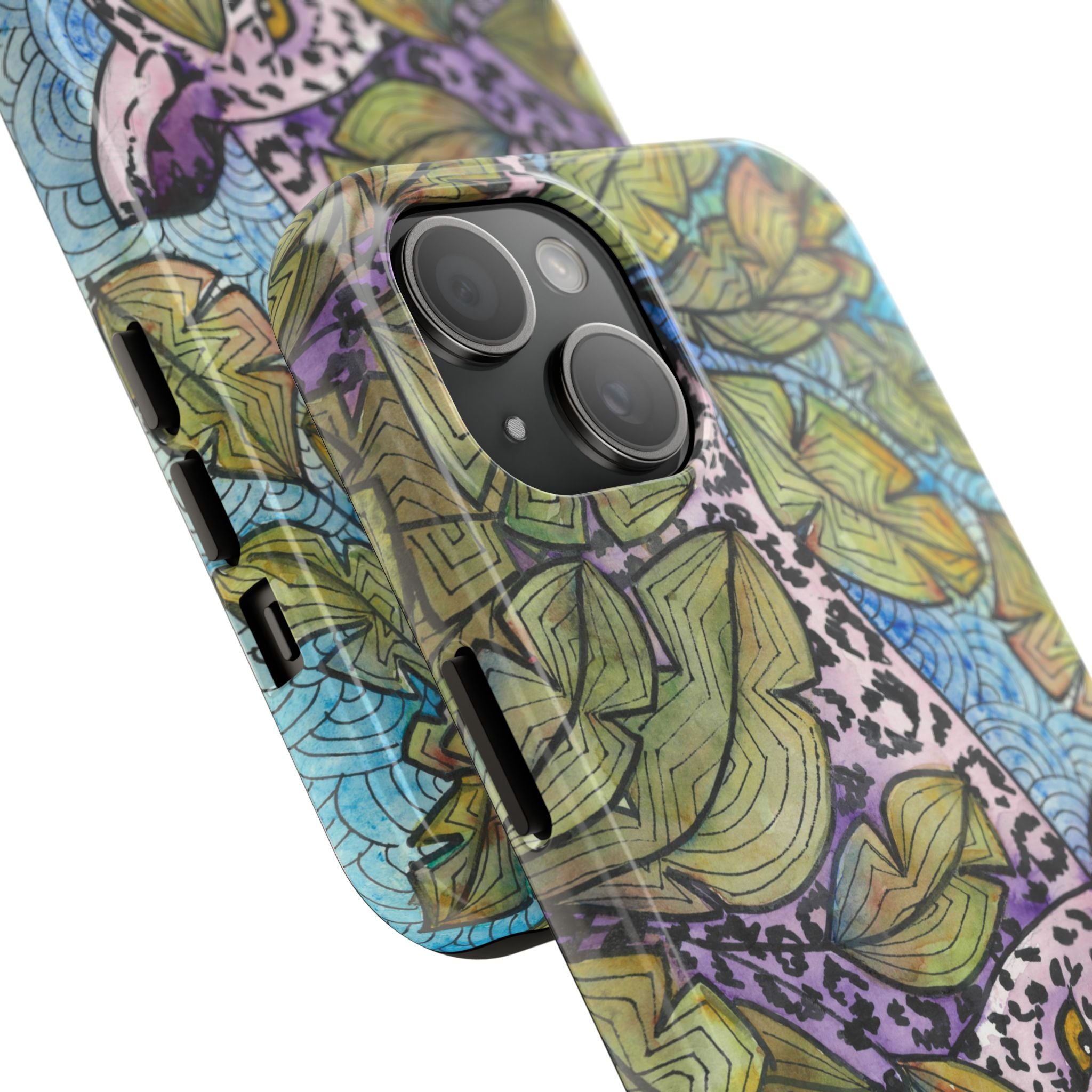 Tough Phone Case - All iPhones and Samsung Galaxys - Exciting Abstract Design #76 Purrfect Blend