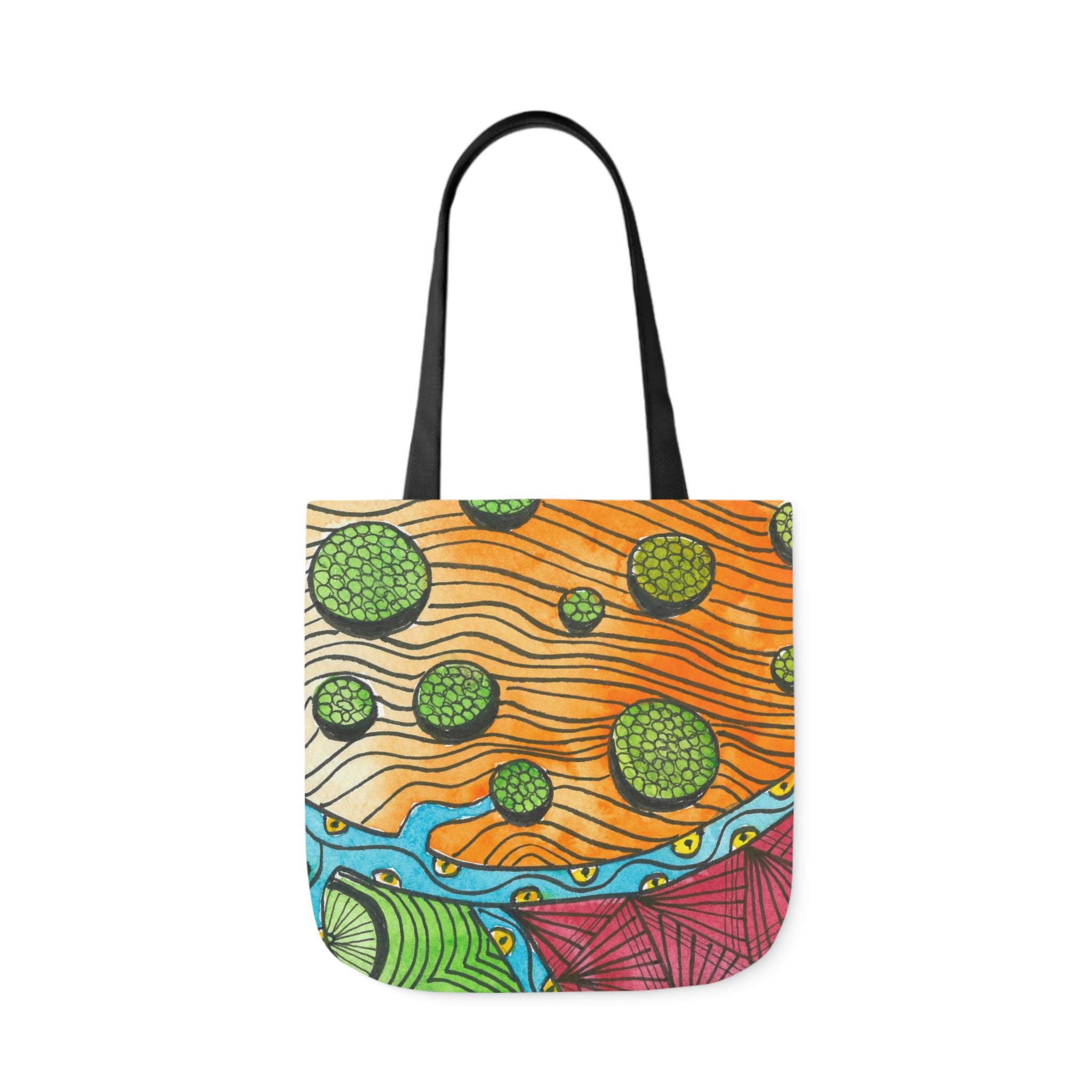 Canvas Tote Bags, Colourful Abstract Designs, 5-Color Straps, 3 Sizes.  For Family and friends or a Special Gift #11 Todays The Day