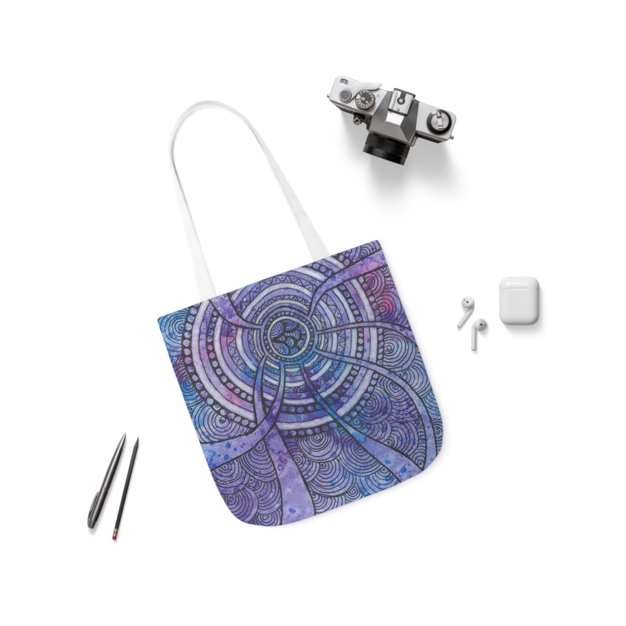 Canvas Tote Bags, Colourful Abstract Designs, 5-Color Straps, 3 Sizes.  For Family and friends or a Special Gift #56 The Way Home