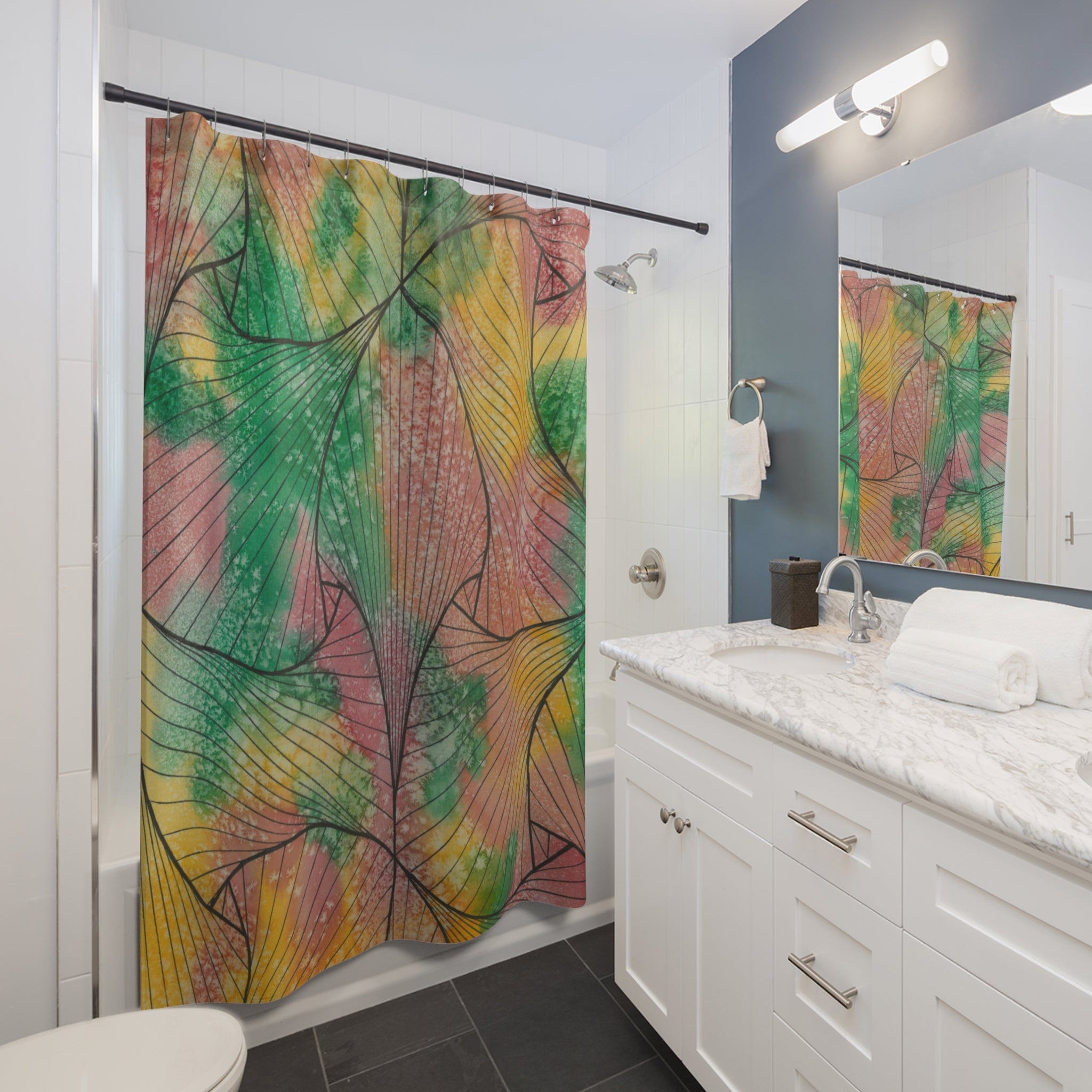 Beautiful Shower Curtains to Refresh Your Bathroom. Colourful Abstract Designs. Perfect For Your Bathroom or Special House-Warming Gift #49 Health and Wellbeing