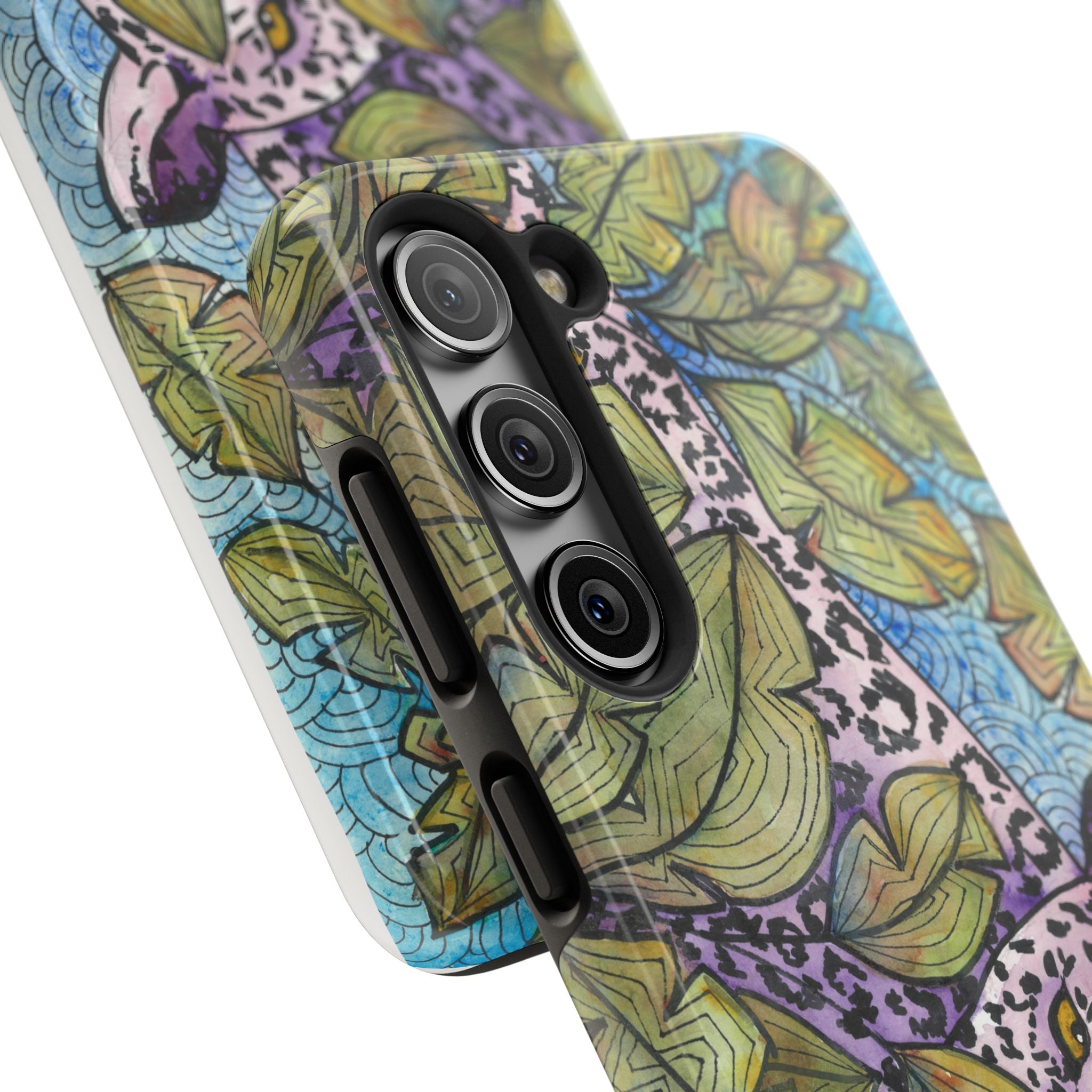 Tough Phone Case - All iPhones and Samsung Galaxys - Exciting Abstract Design #76 Purrfect Blend