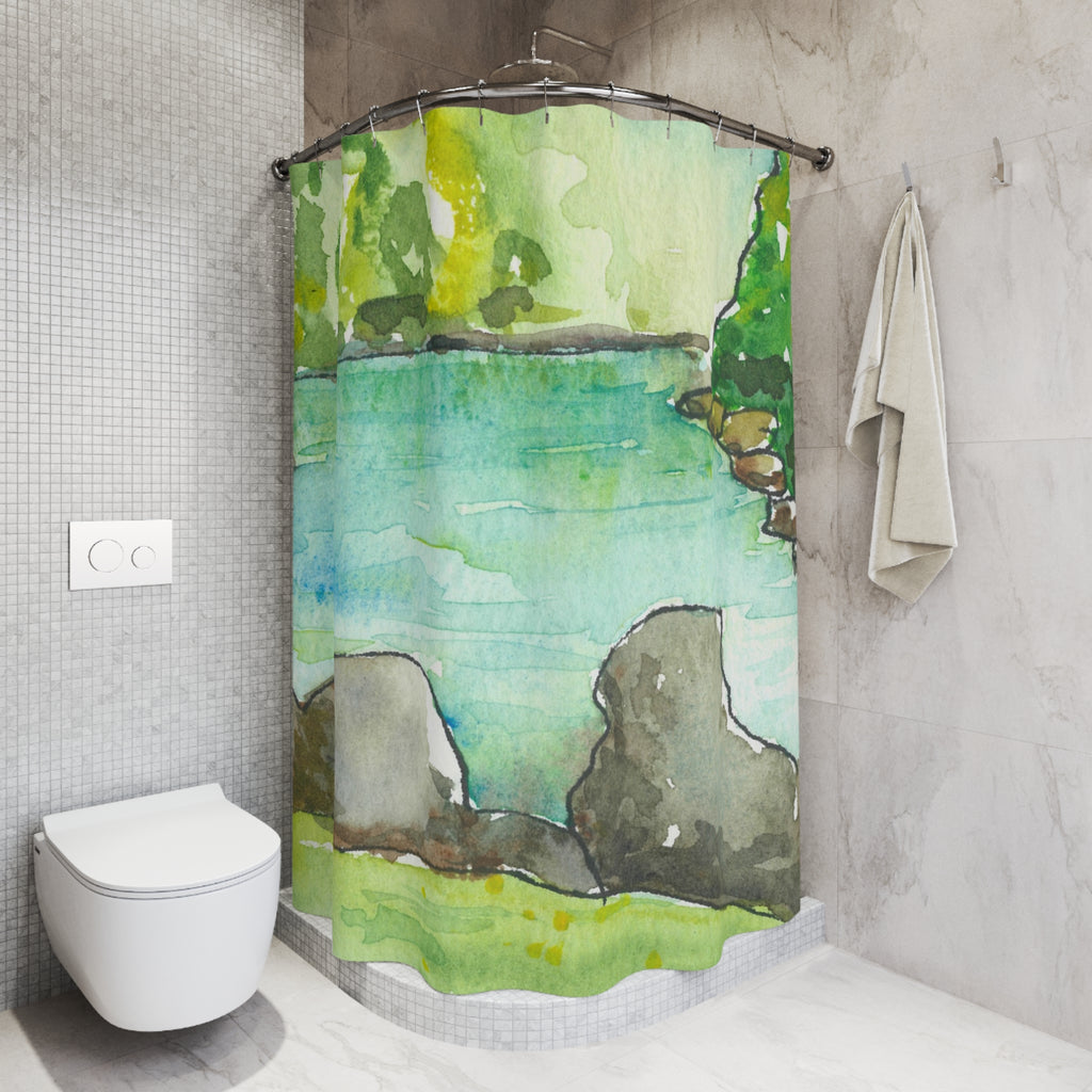 Beautiful Shower Curtains to Refresh Your Bathroom. Colourful Abstract Designs. Perfect For Your Bathroom or Special House-Warming Gift #88 Tara River