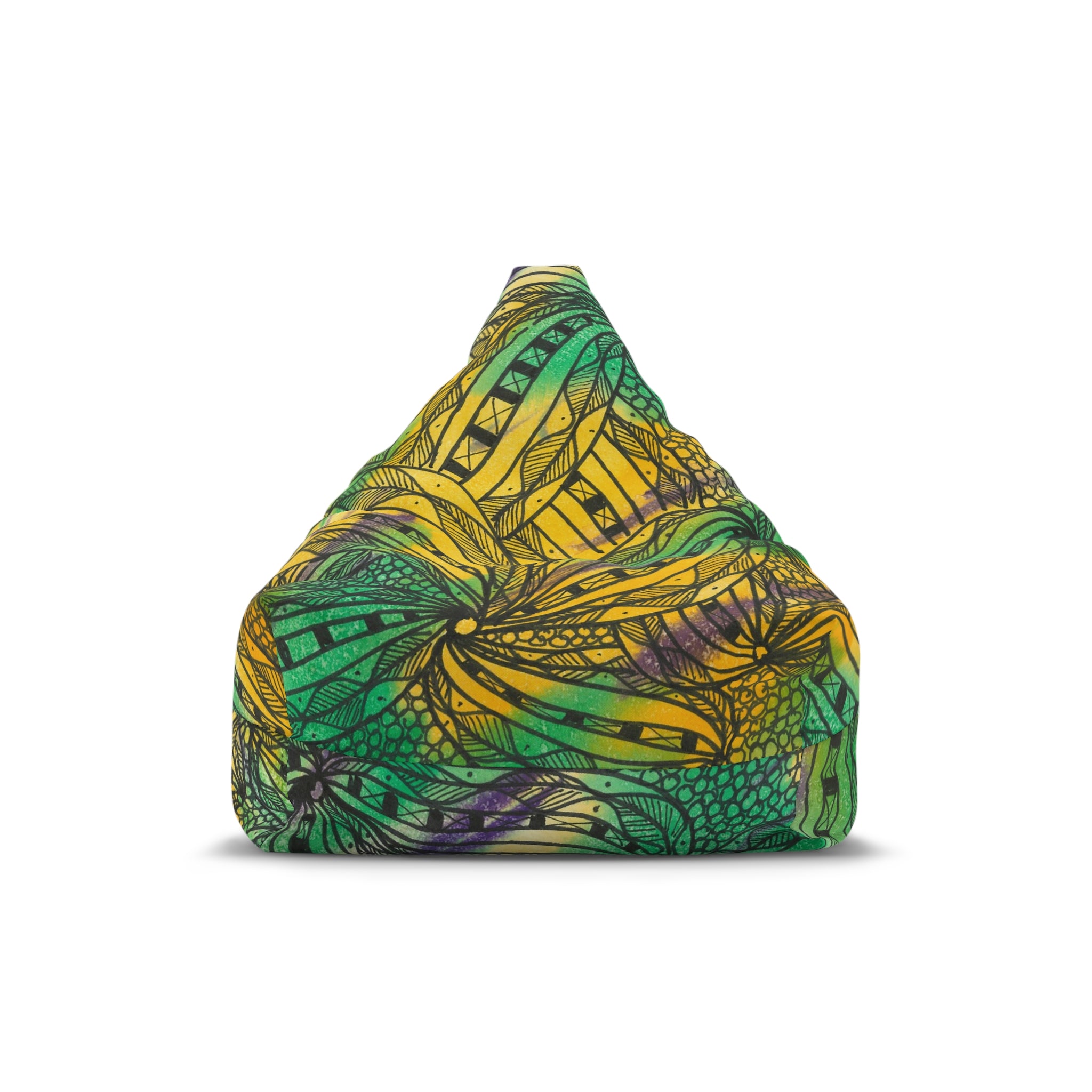 Bean Bag Chair Covers For Indoor & Outdoor - 2 Sizes - Exciting Abstract Design #37 Shrubbery