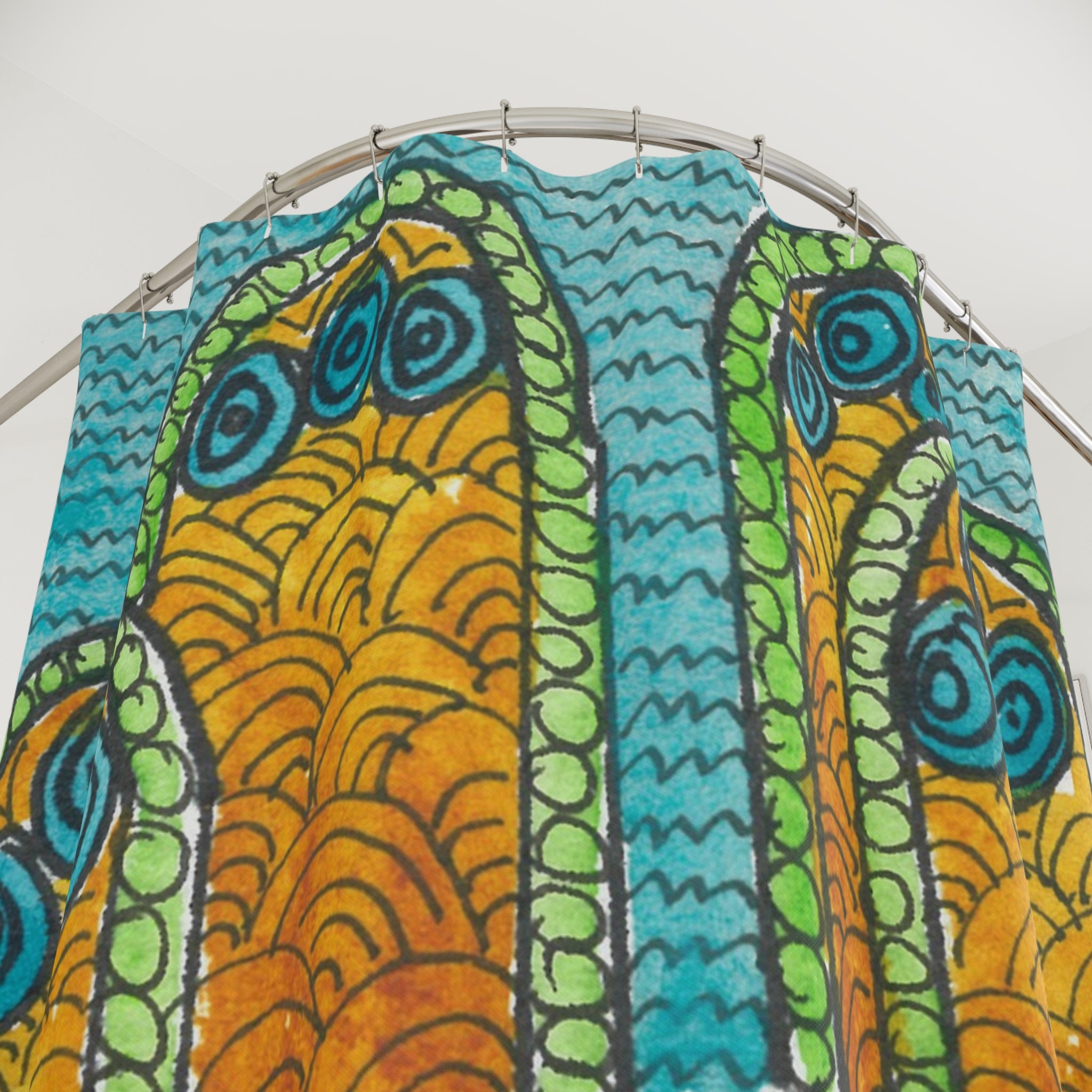 Beautiful Shower Curtains to Refresh Your Bathroom. Colourful Abstract Designs. Perfect For Your Bathroom or Special House-Warming Gift #87 Belgrade Impressions