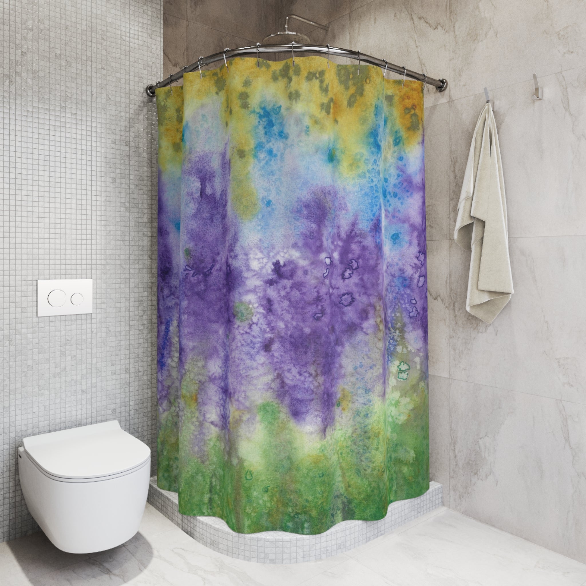 Beautiful Shower Curtains to Refresh Your Bathroom. Colourful Abstract Designs. Perfect For Your Bathroom or Special House-Warming Gift #74 Lavender Fields