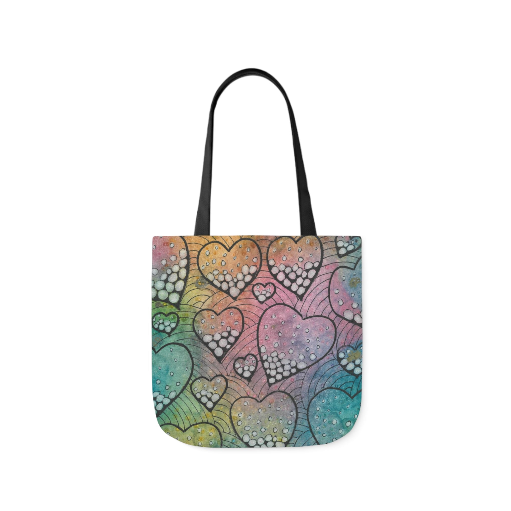 Canvas Tote Bags, Colourful Abstract Designs, 5-Color Straps, 3 Sizes.  For Family and friends or a Special Gift #97 Whats Love Got To Do With It