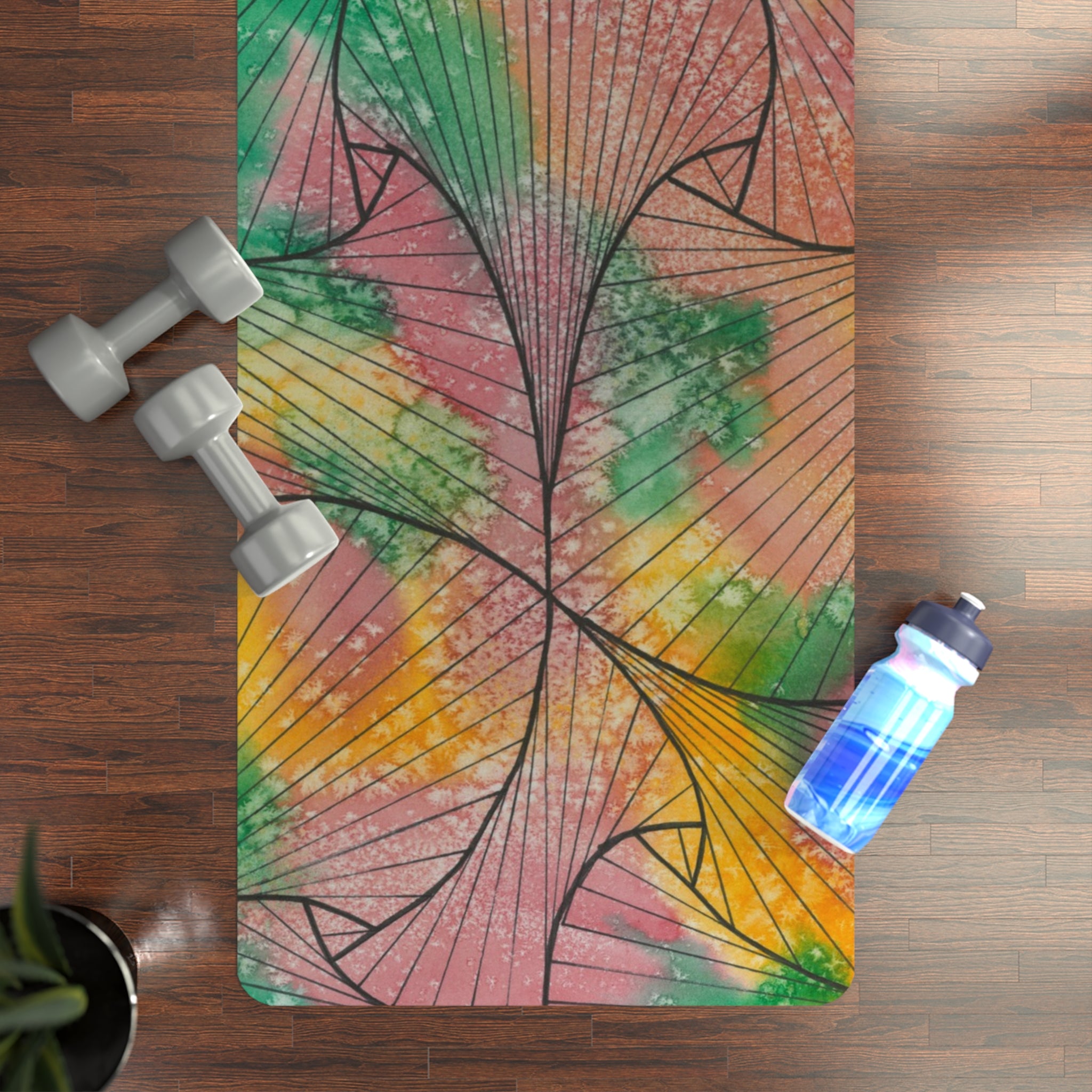 Yoga Mats and Gym Mats. Colourful Abstract Designs. Perfect for Home, Yoga or Gym Class, or a Special Gift #49 Health and Wellbeing