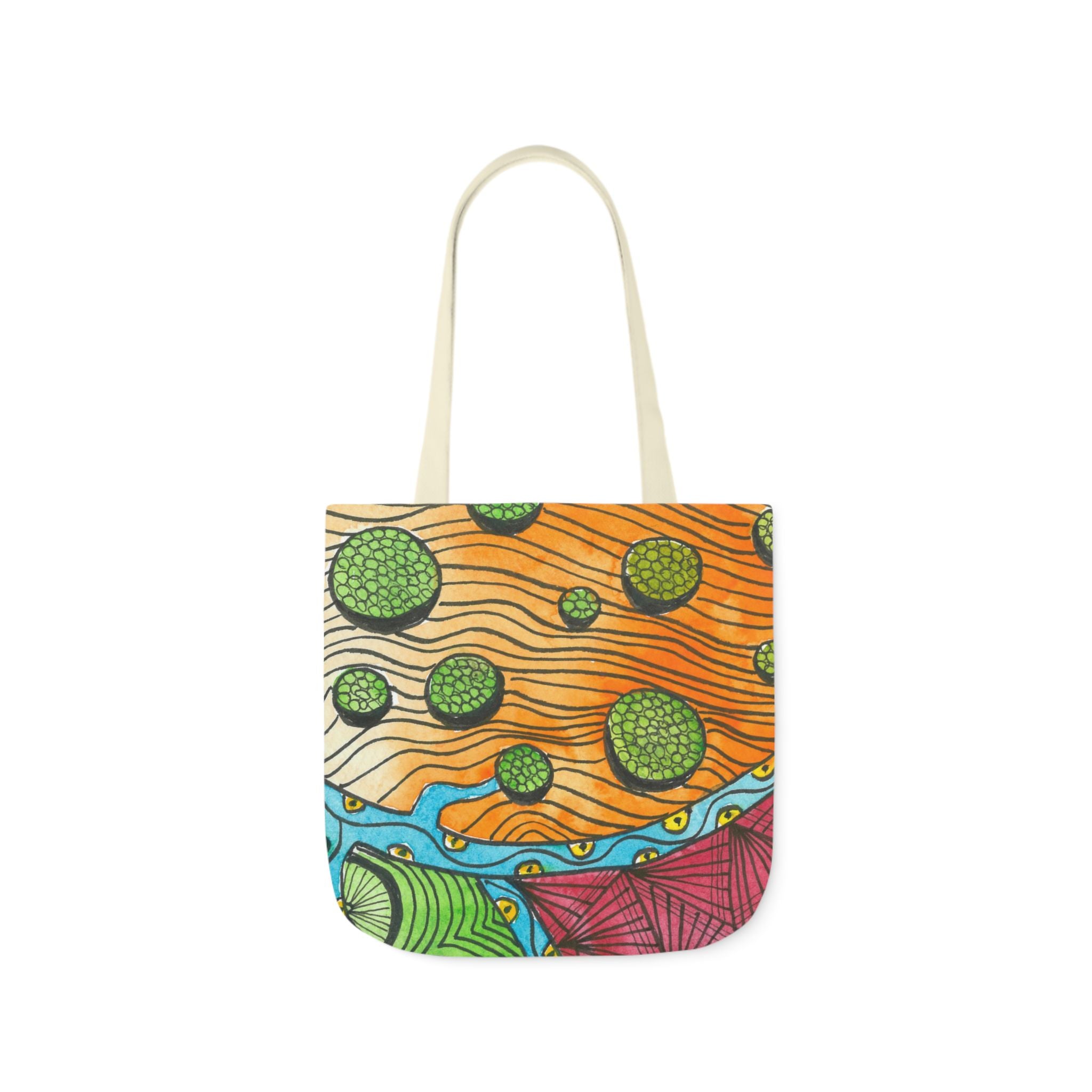 Canvas Tote Bags, Colourful Abstract Designs, 5-Color Straps, 3 Sizes.  For Family and friends or a Special Gift #11 Todays The Day