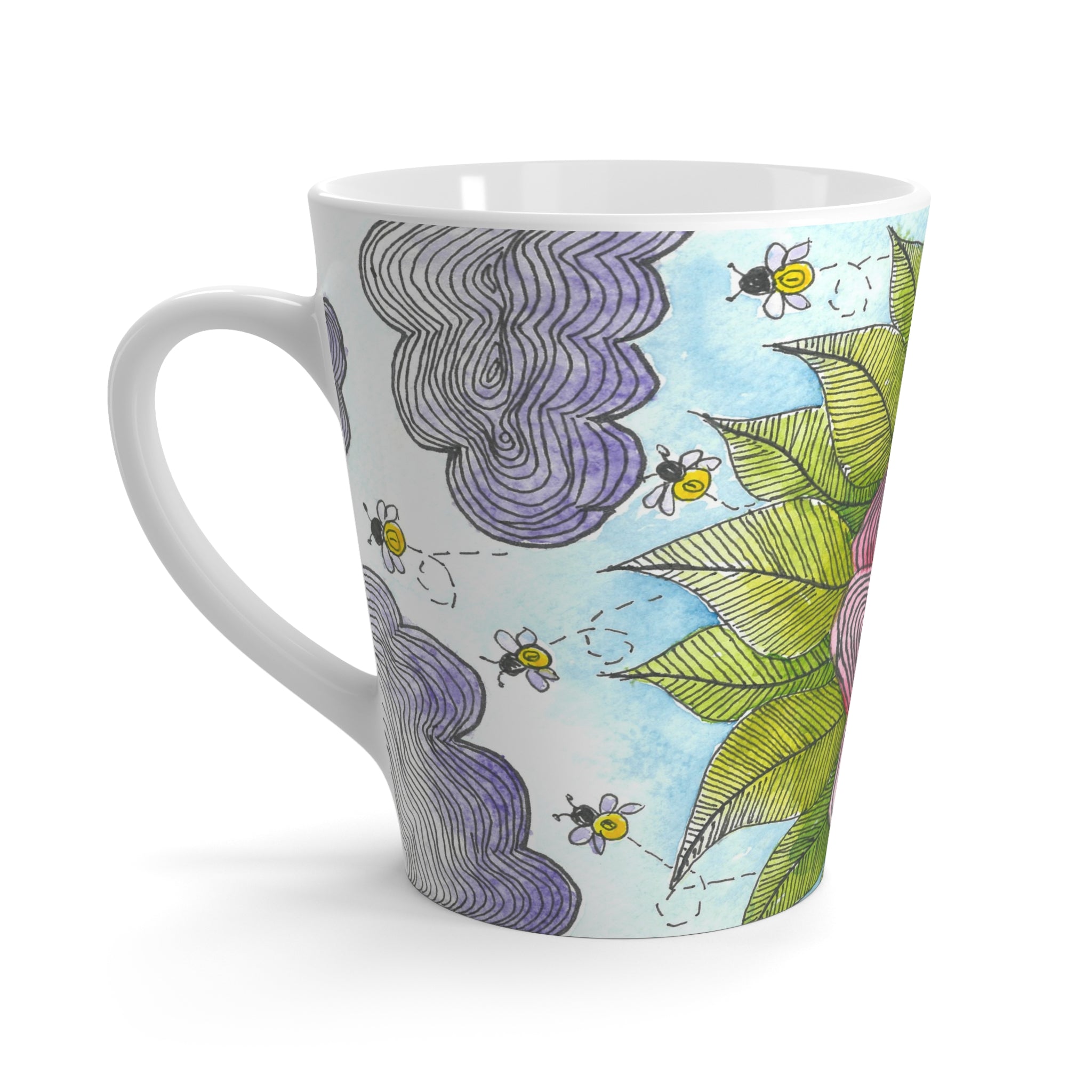 Coffee Mugs and Cups. Colourful Abstract Designs. Perfect for Home, Office or Special Gift #4 Bloom'n