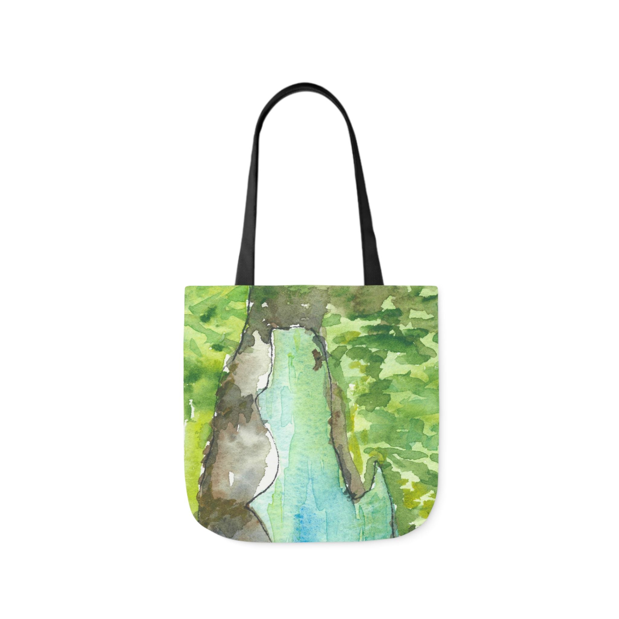 Canvas Tote Bags, Colourful Abstract Designs, 5-Color Straps, 3 Sizes.  For Family and friends or a Special Gift #88 Tara River