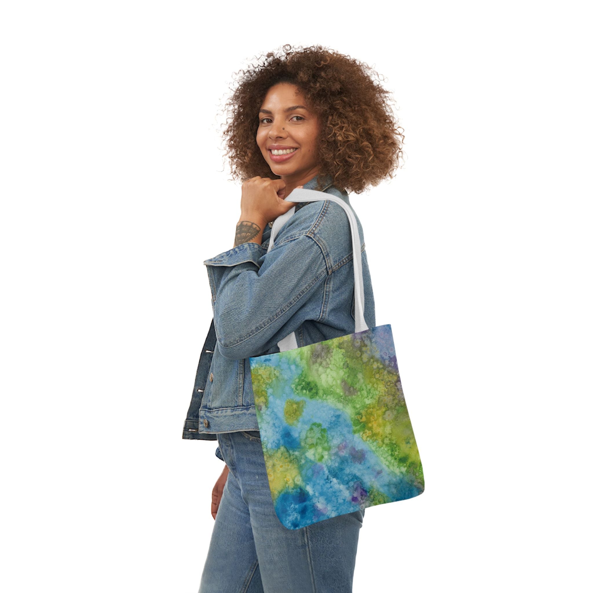 Canvas Tote Bags, Colourful Abstract Designs, 5-Color Straps, 3 Sizes.  For Family and friends or a Special Gift #60 Happy Holidays