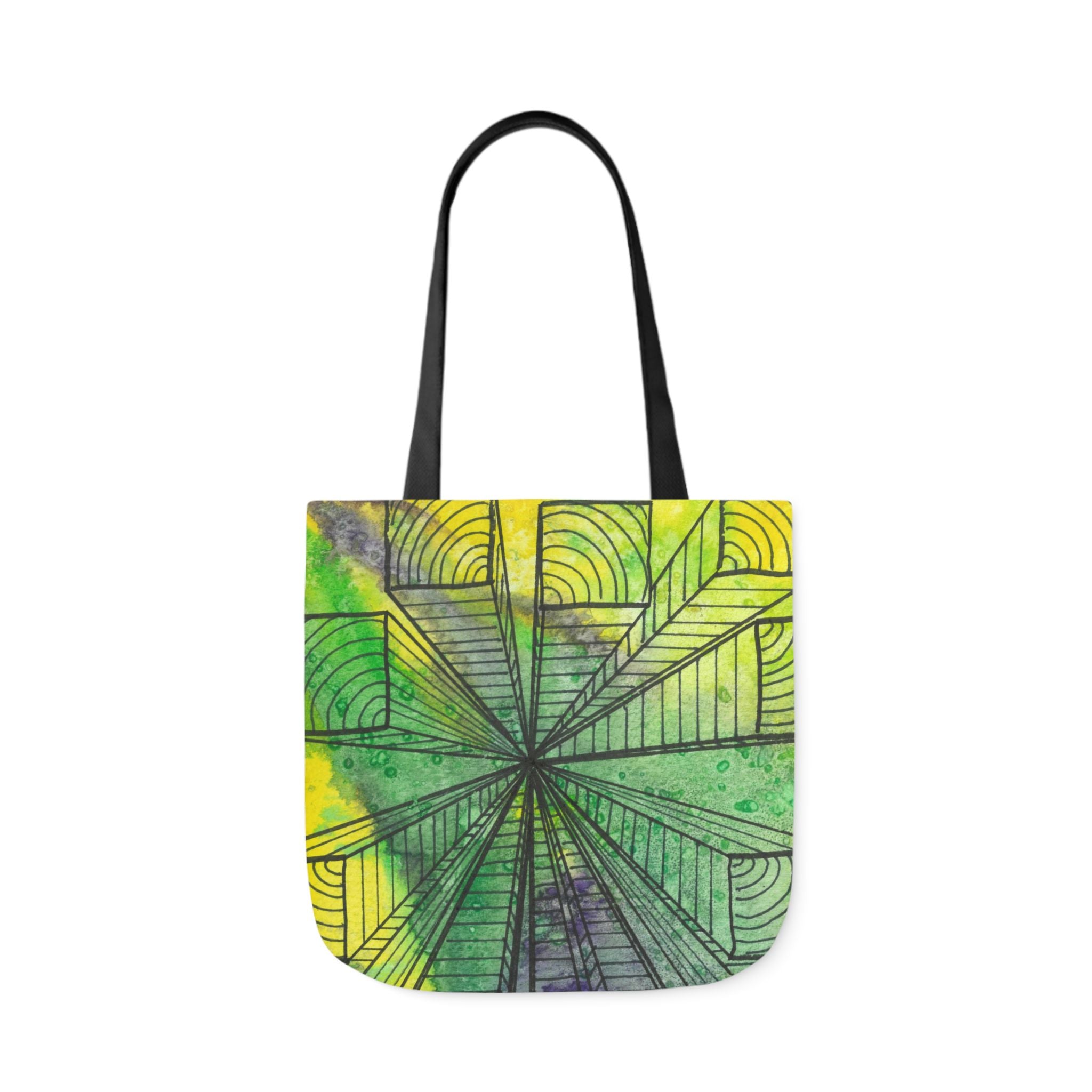Canvas Tote Bags, Colourful Abstract Designs, 5-Color Straps, 3 Sizes.  For Family and friends or a Special Gift #89 The Wayseers