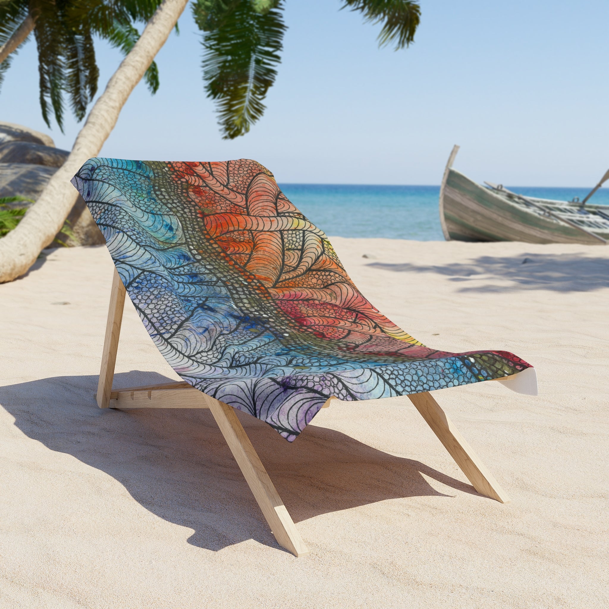 Colourful Abstract Beach Towels, Cotton Loop backing for Durability, 2 Sizes.  For Family and friends or a Special Gift #72 After The End