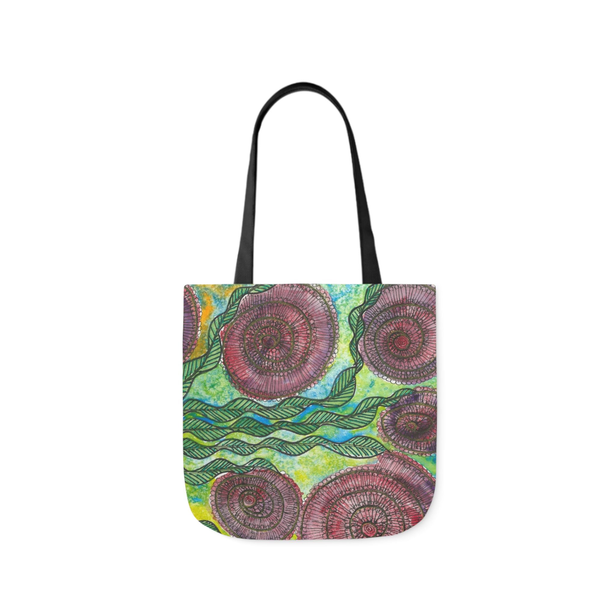 Canvas Tote Bags, Colourful Abstract Designs, 5-Color Straps, 3 Sizes.  For Family and friends or a Special Gift #35 Beetroot To Yourself