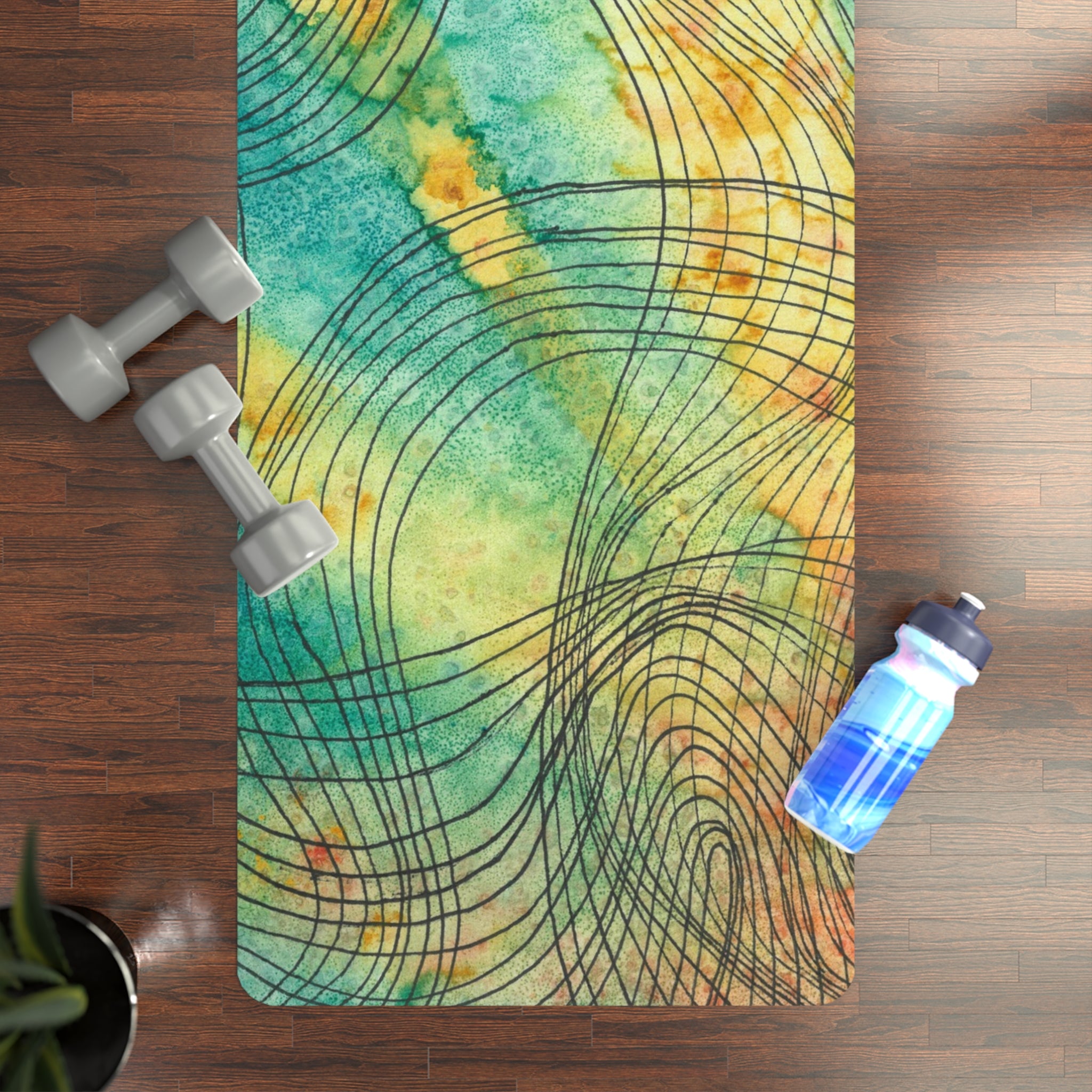 Yoga Mats and Gym Mats. Colourful Abstract Designs. Perfect for Home, Yoga or Gym Class, or a Special Gift #81 The Only Way Is Up
