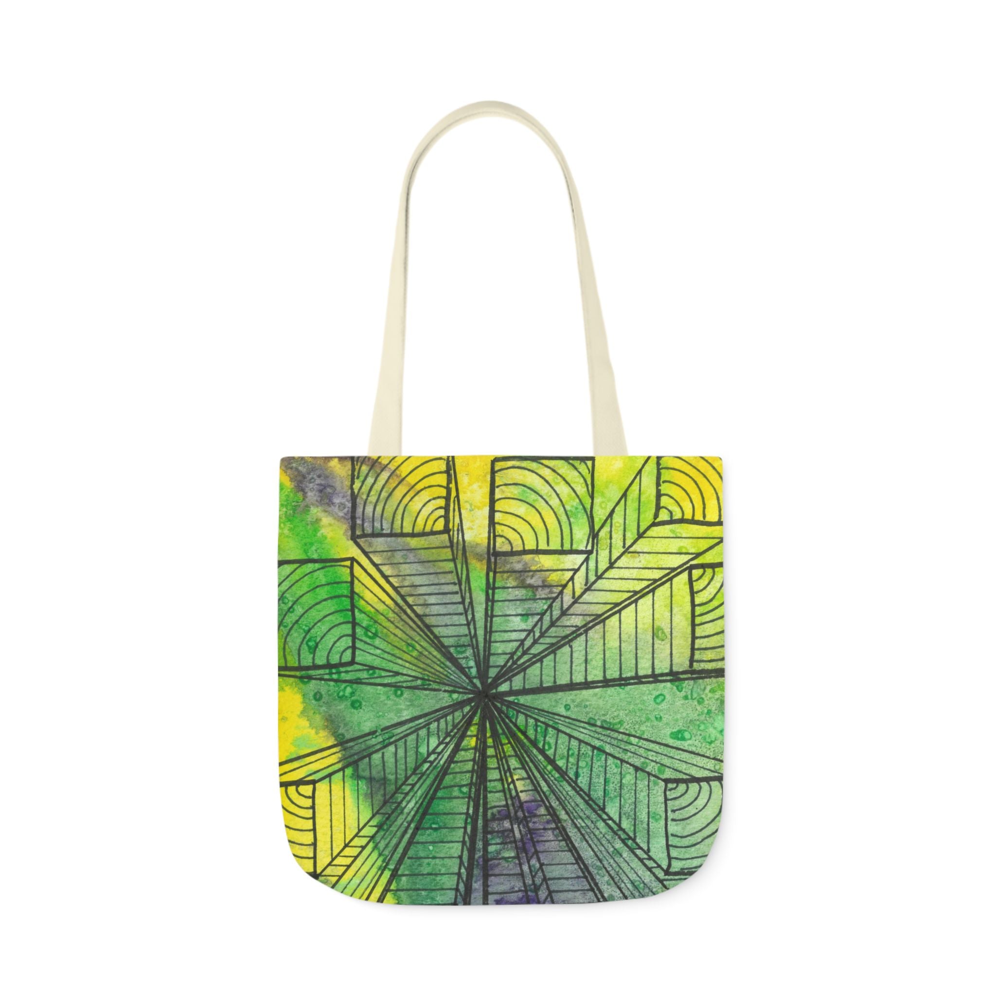 Canvas Tote Bags, Colourful Abstract Designs, 5-Color Straps, 3 Sizes.  For Family and friends or a Special Gift #89 The Wayseers